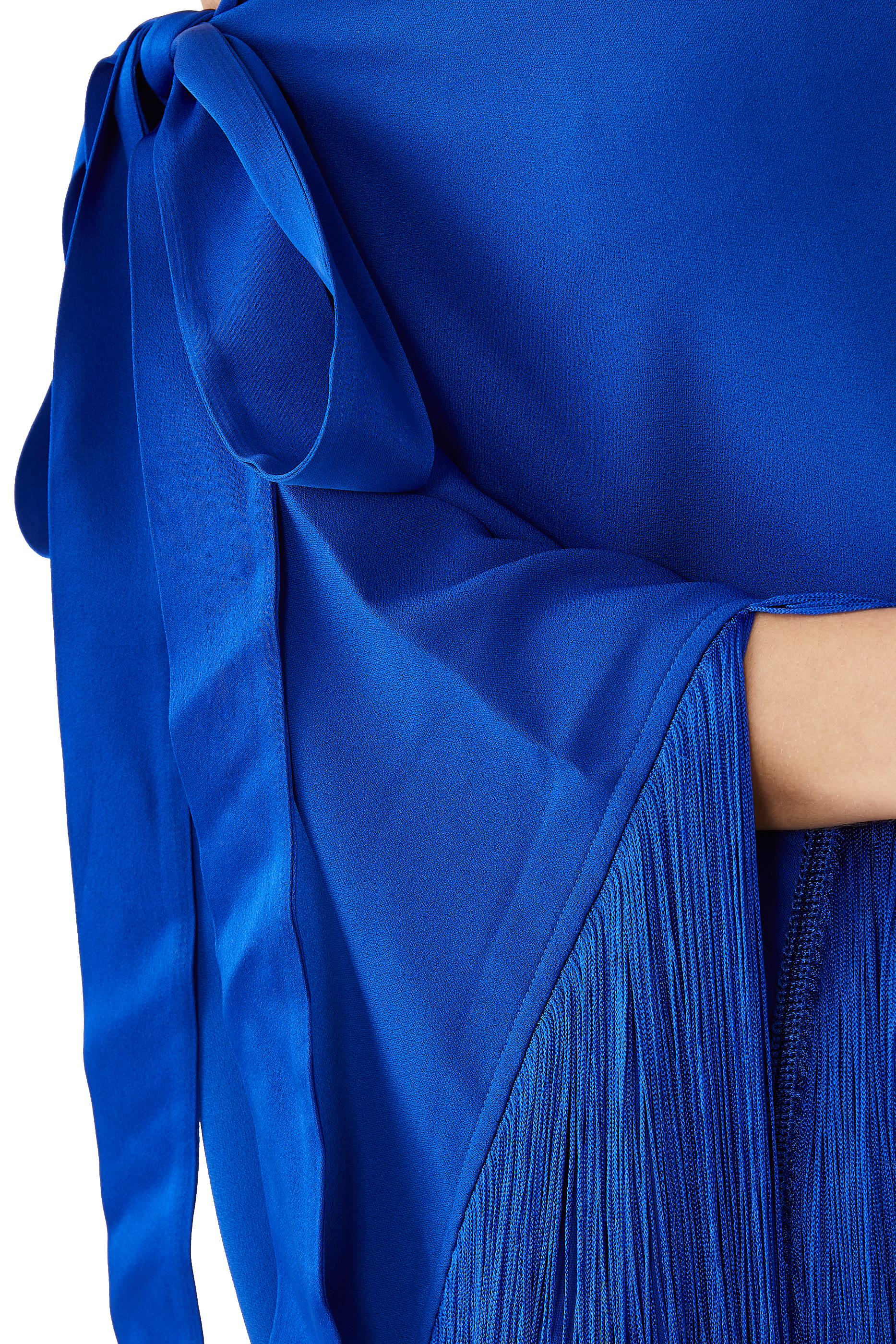 Aarons One Shoulder Fringed Kaftan