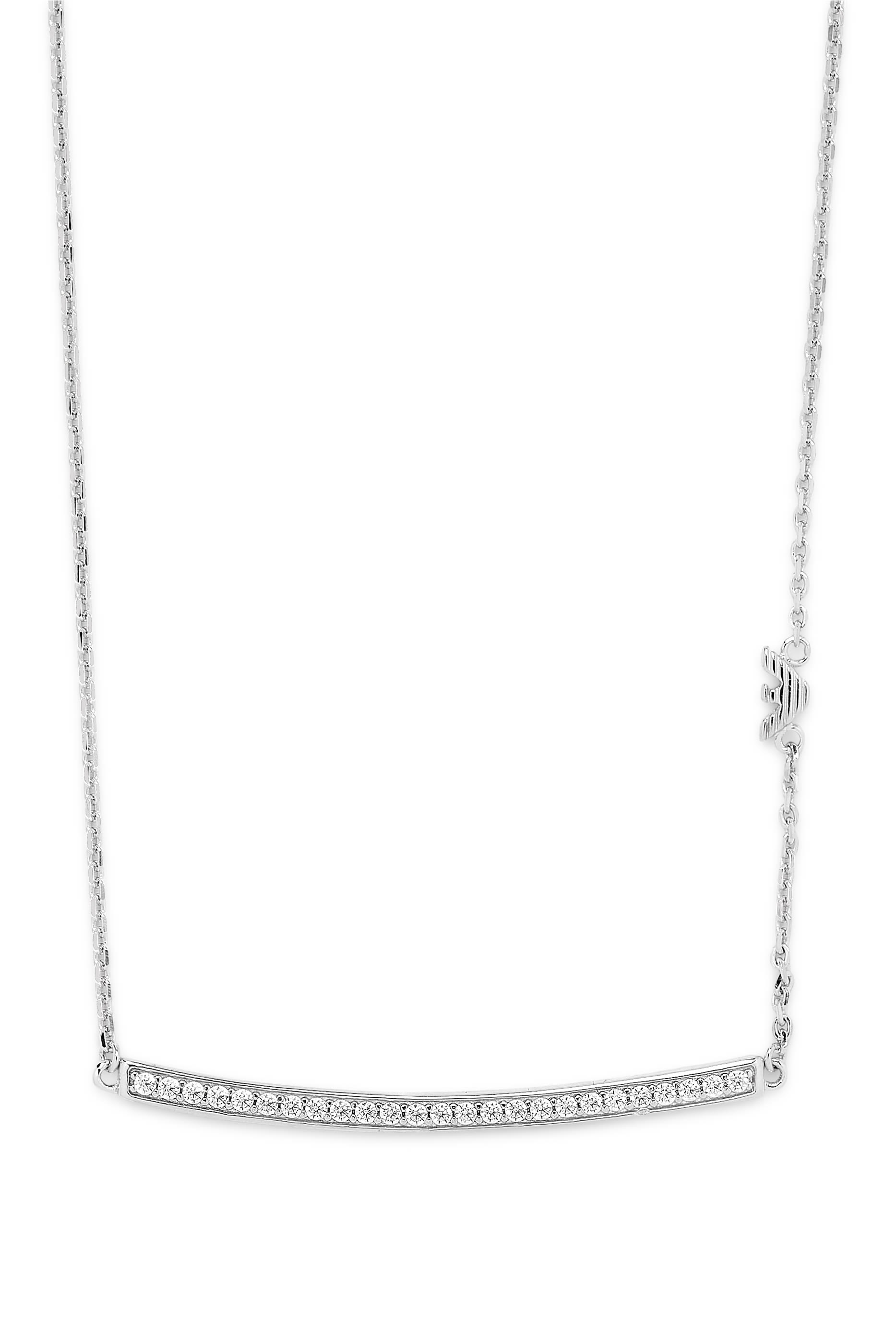 ID Necklace, Sterling Silver  & Cubic Zirconia
