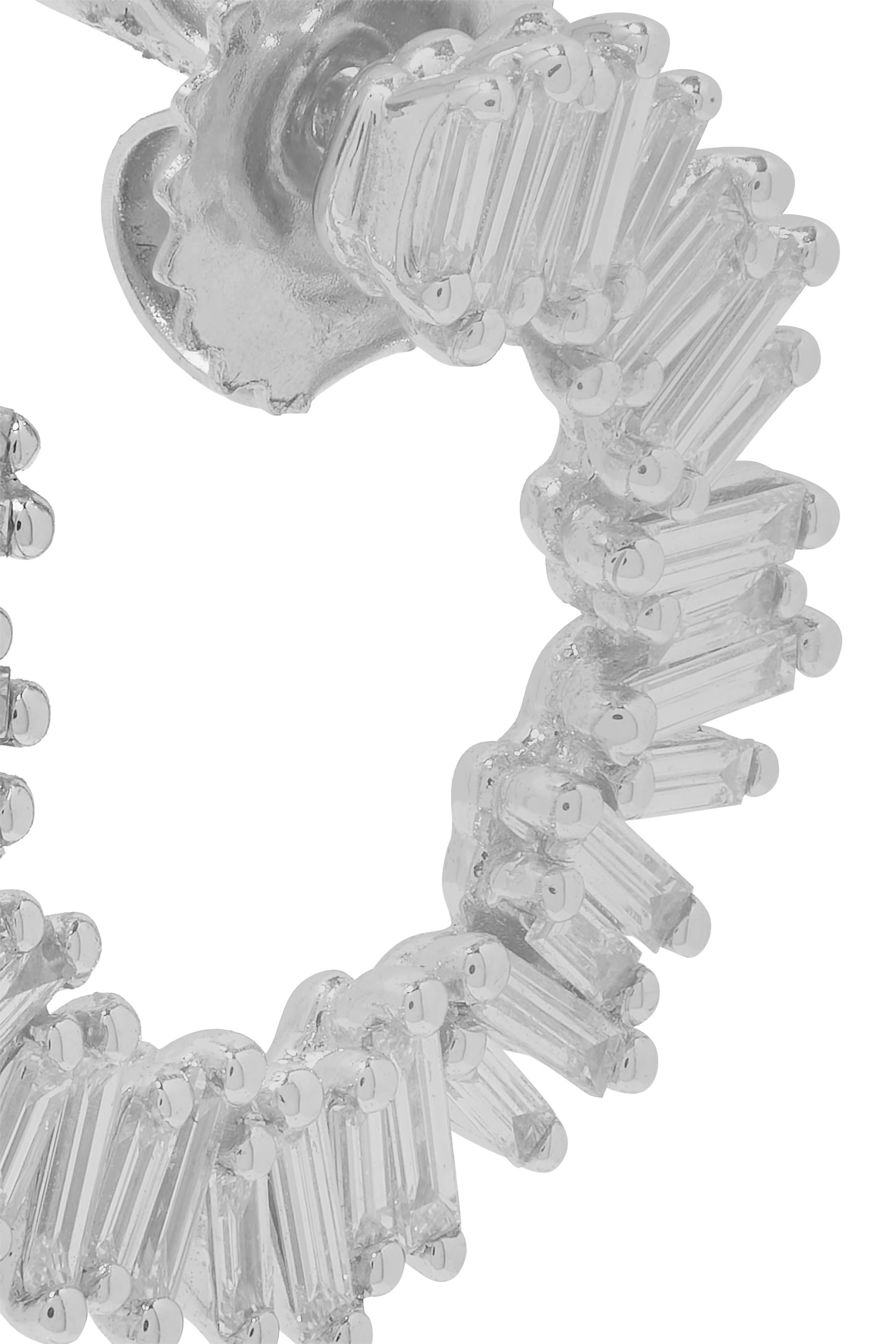 Spiral 18k White Gold Hoop Earrings