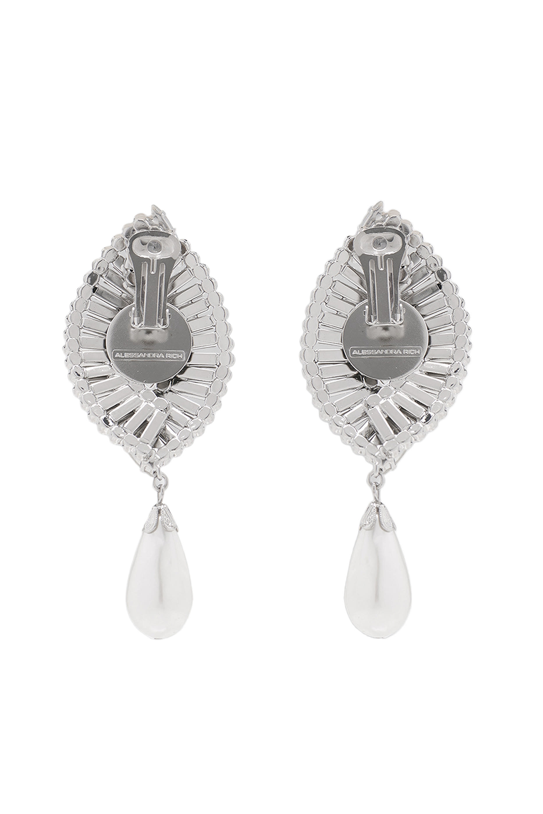 Crystal Shell Earrings with Pendant Pearl