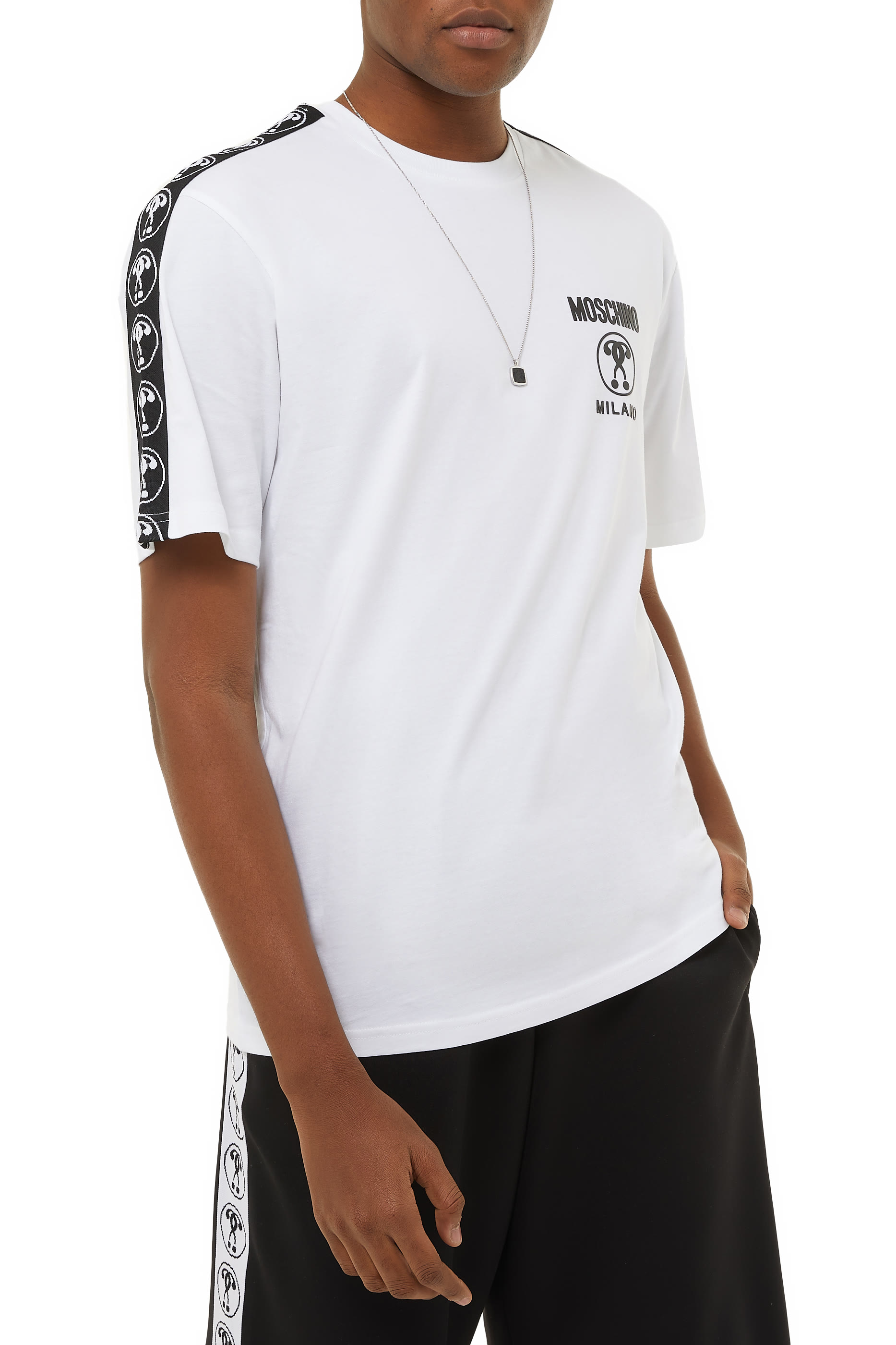 Moschino Logo Tape Crewneck T-Shirt