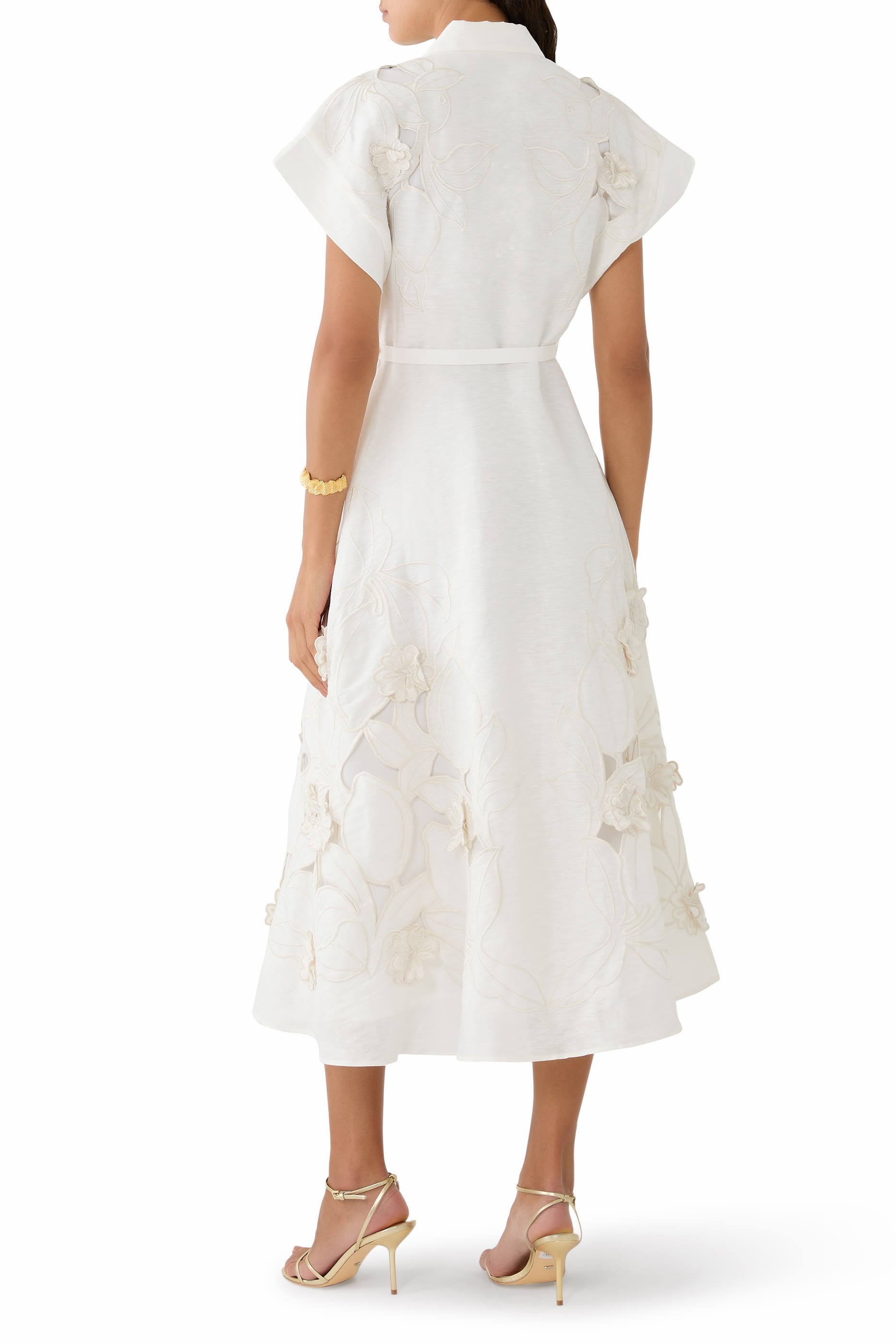 Aubrey Appliqu&eacute; Shirt Midi Dres