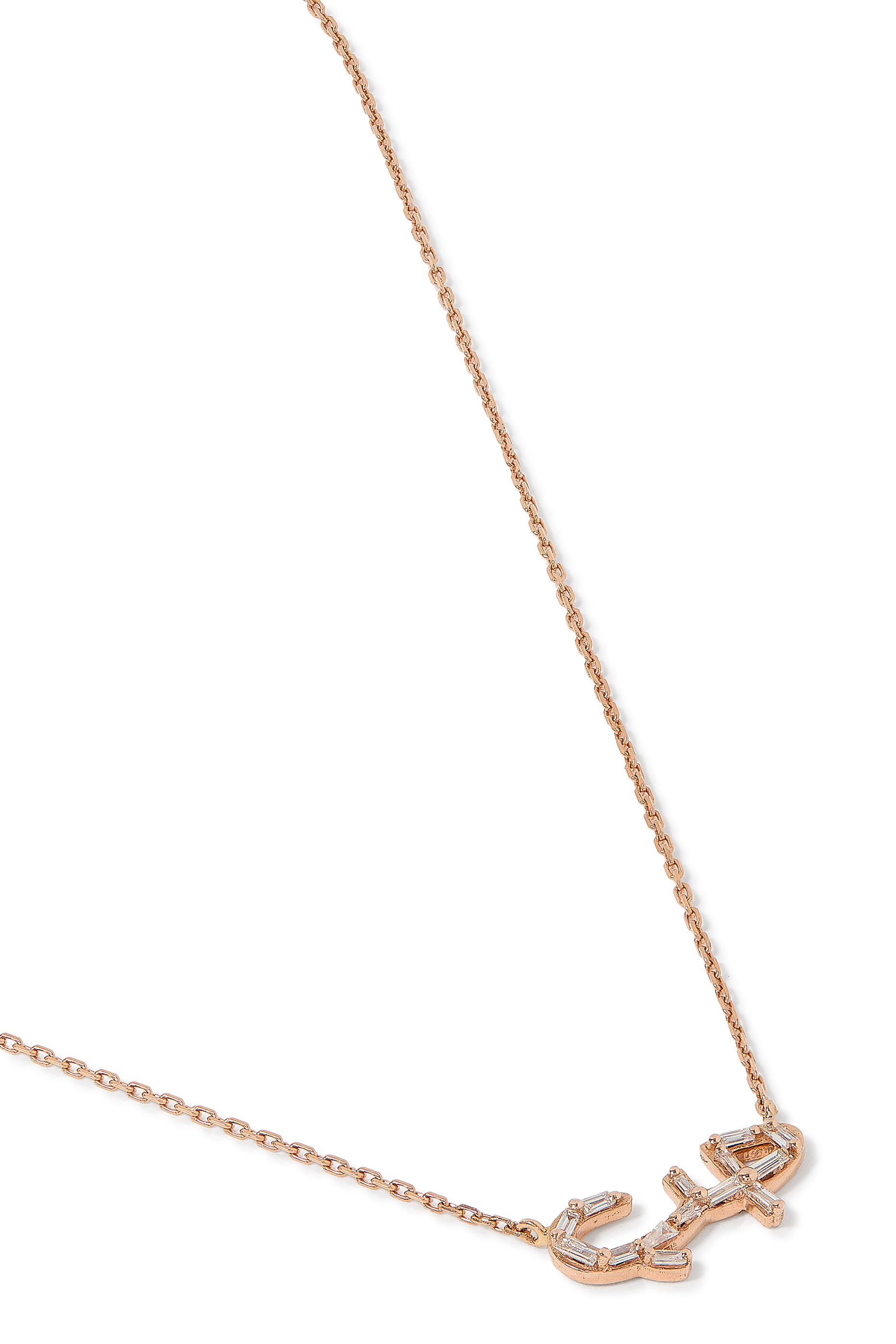 Hobb Love Necklace, 18k Pink Gold & Diamonds