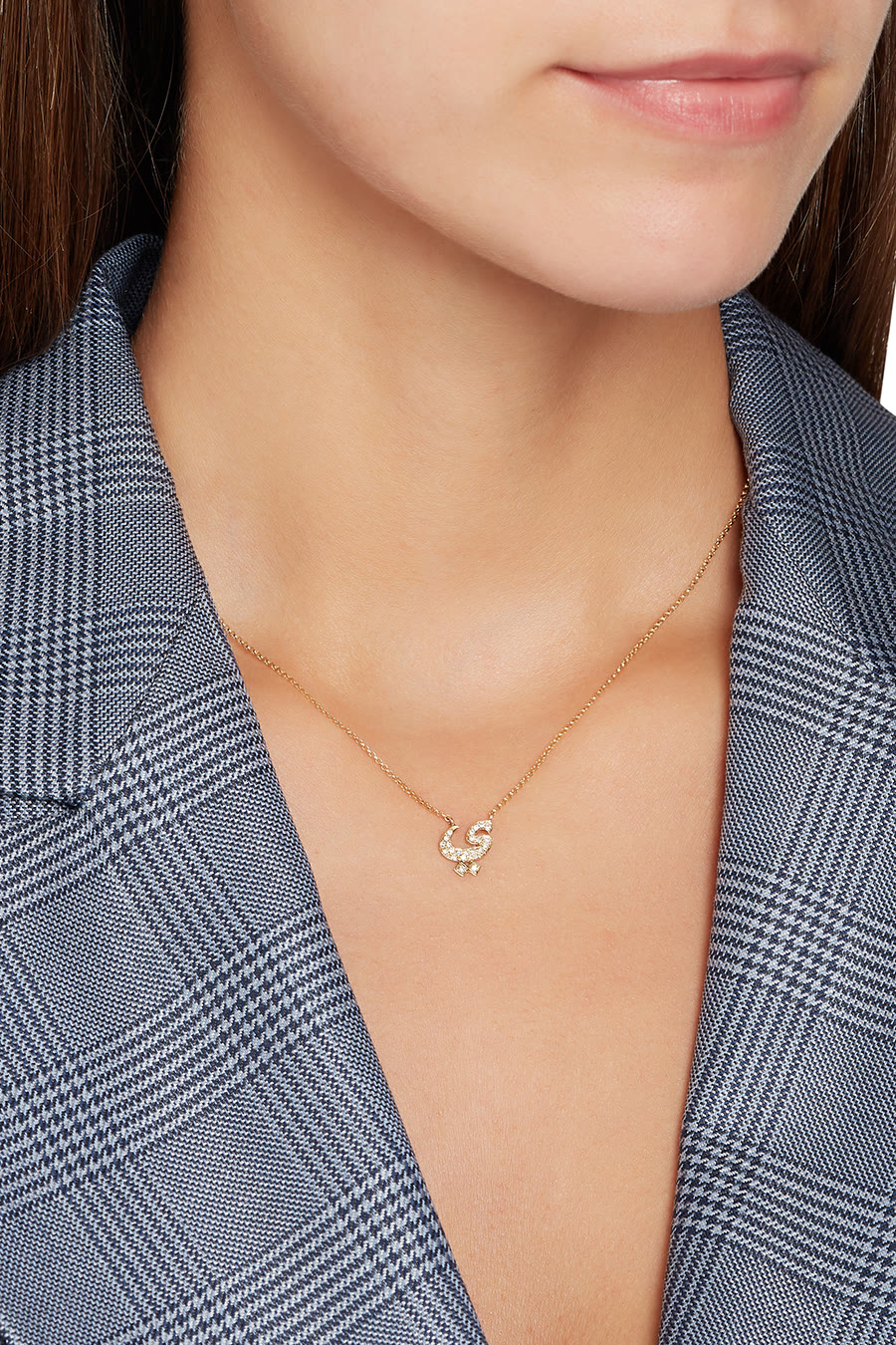 Diamond Y Charm Necklace