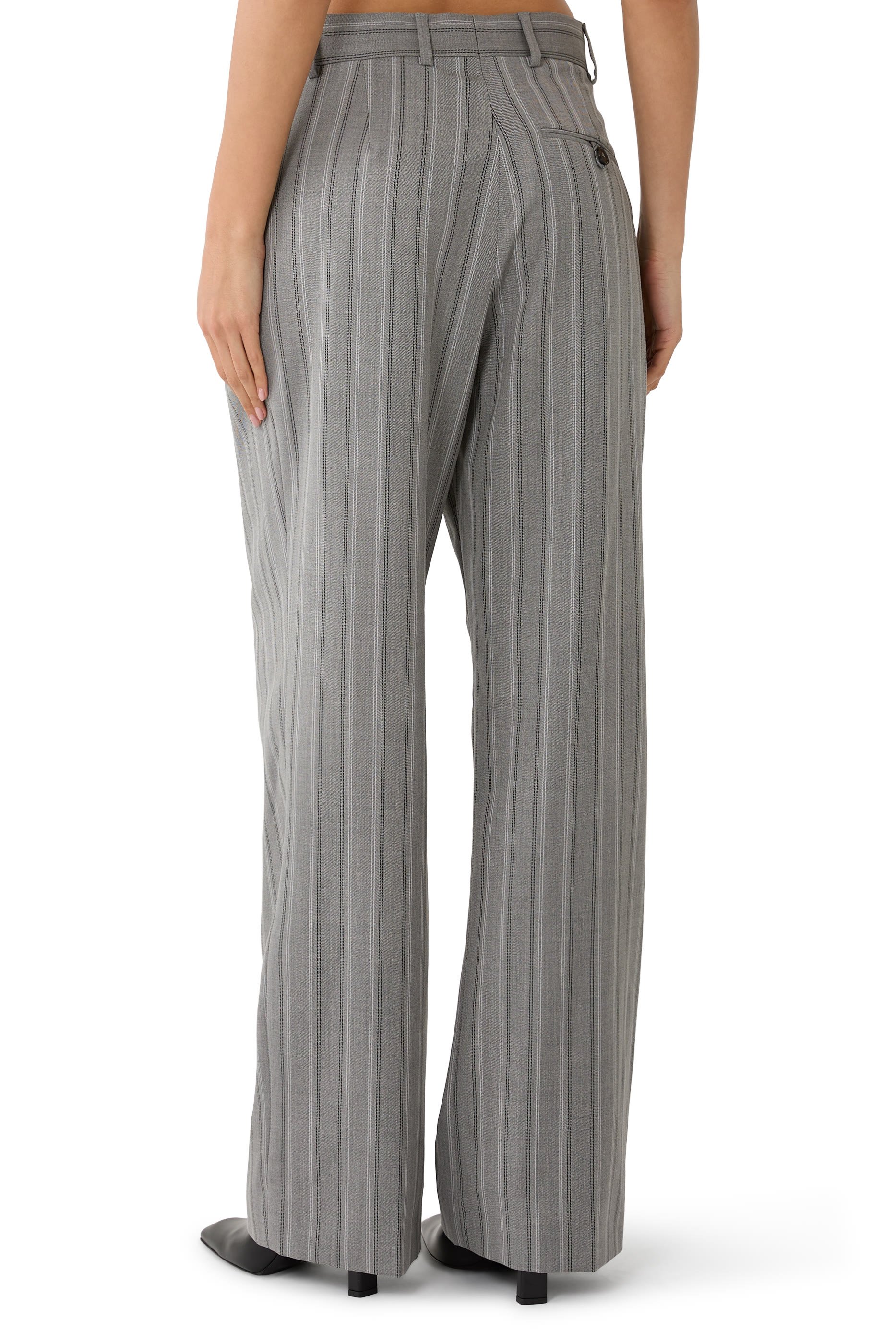 Striped Lightweight Straight Trousers