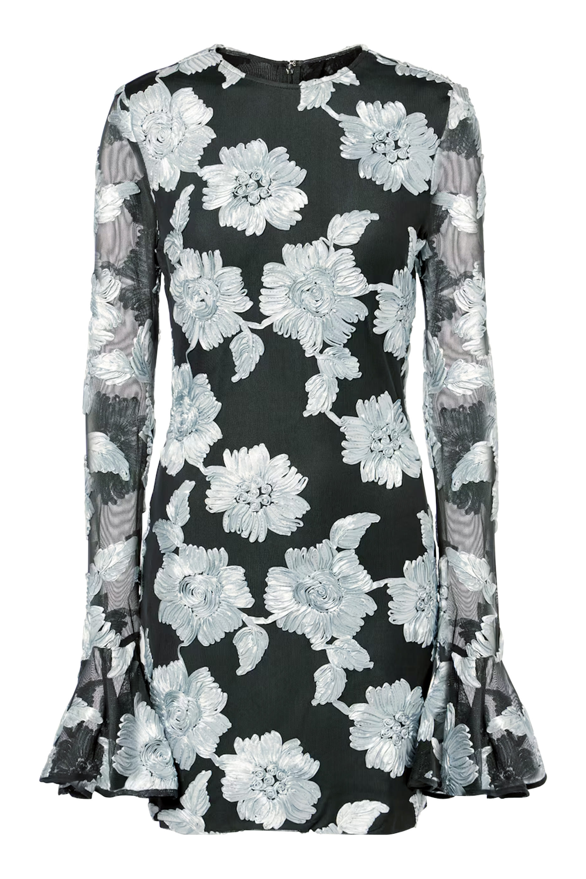 Floral Mesh Mini Dress