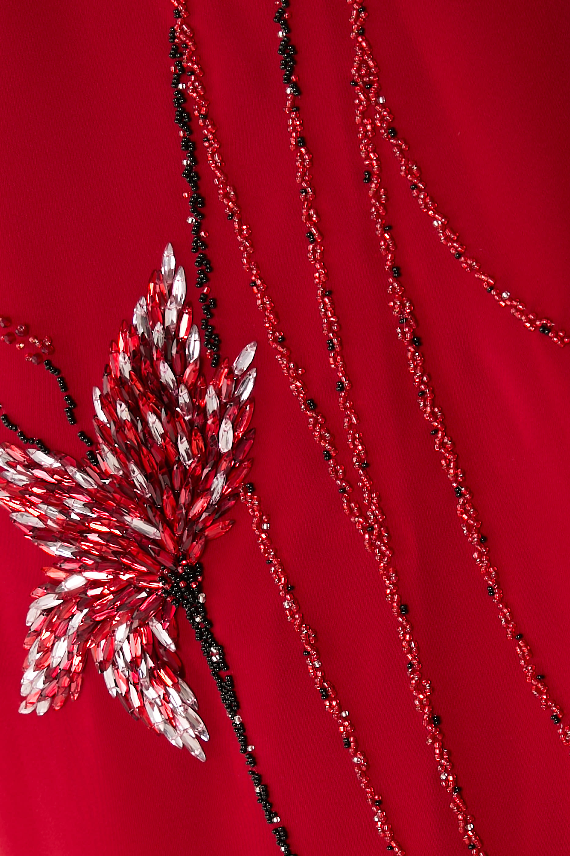 Long Sleeve Beaded Gown