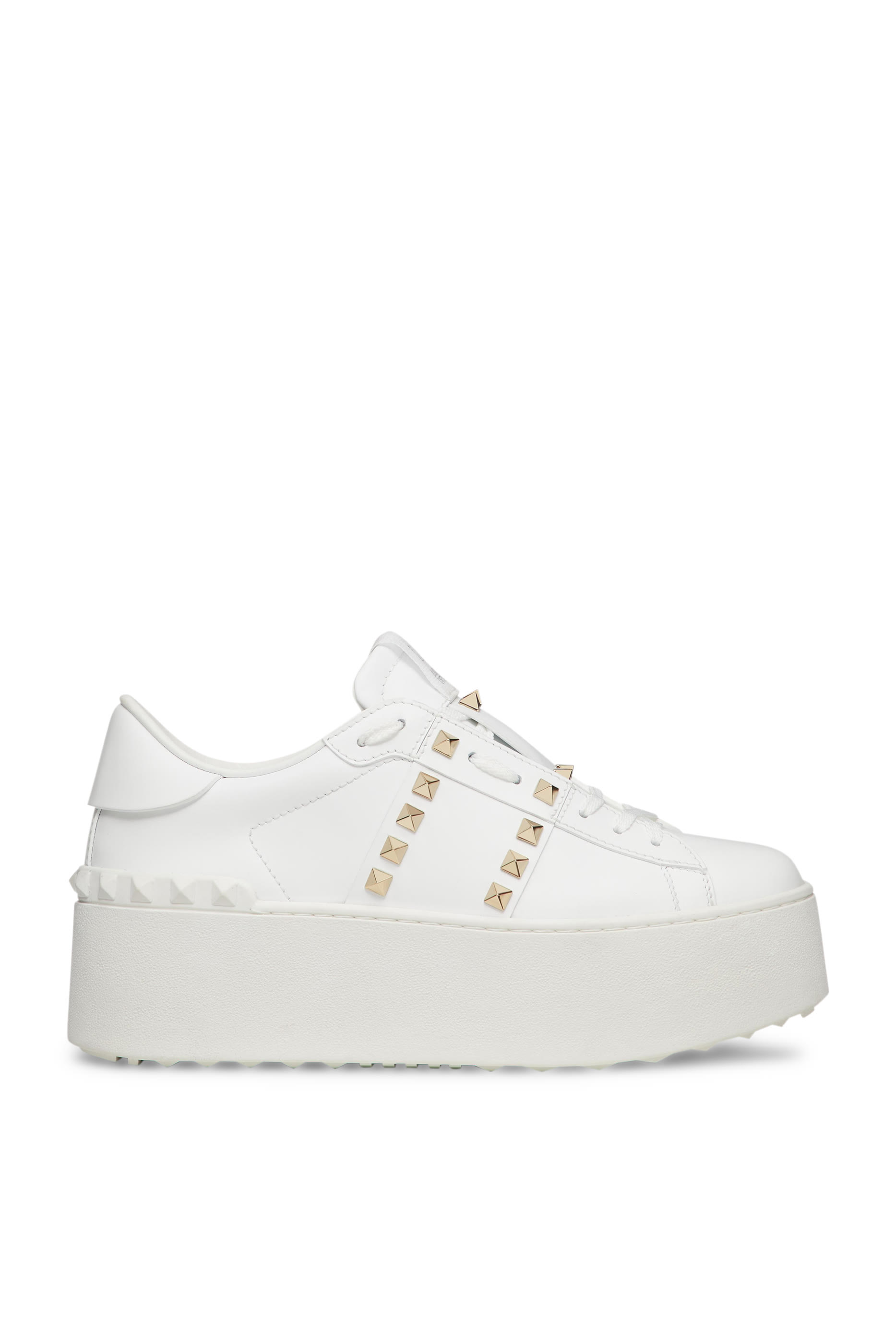 Valentino Garavani Flatform Rockstud 57 Calfskin Untitled Sneakers