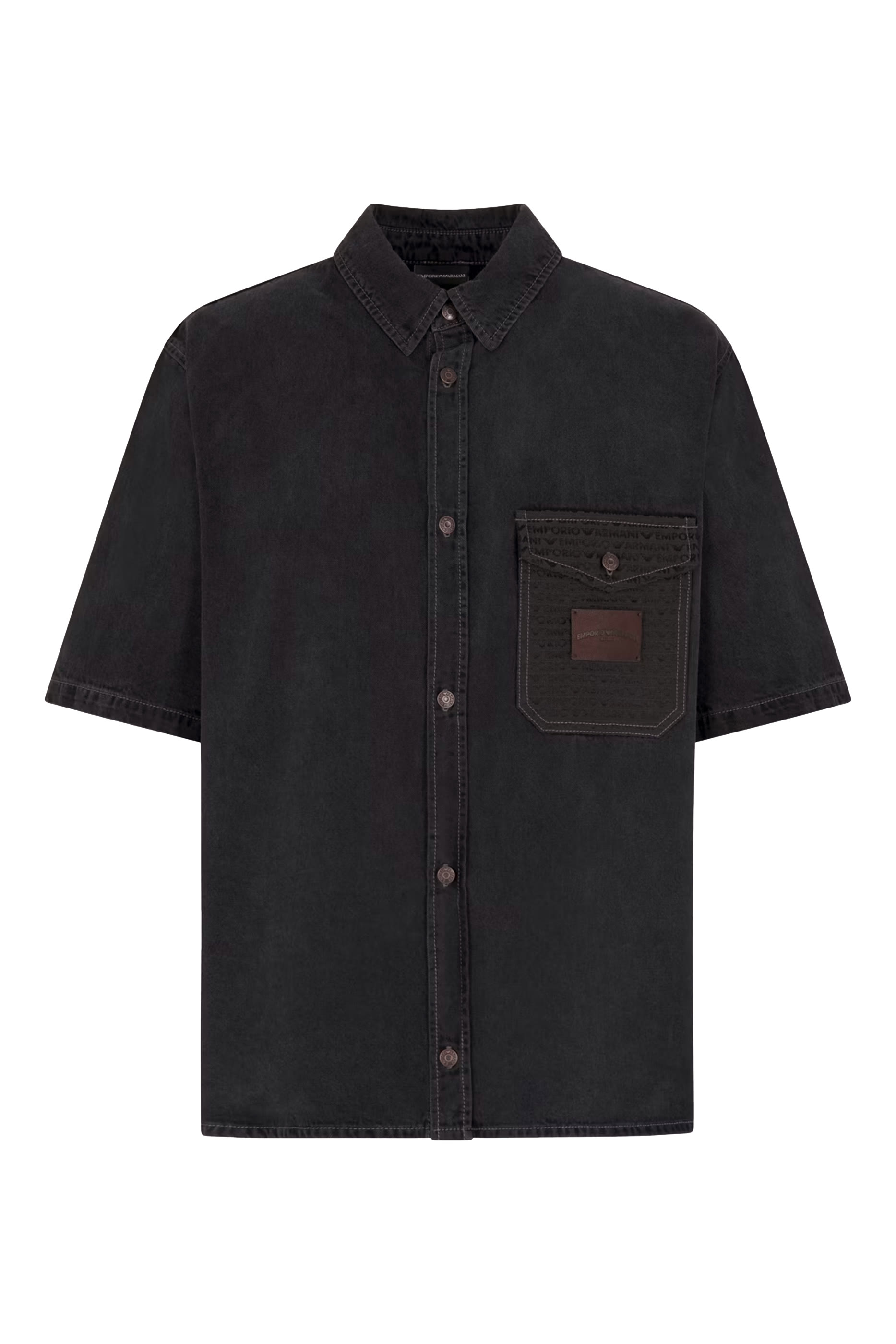 Short-Sleeved Denim Shirt