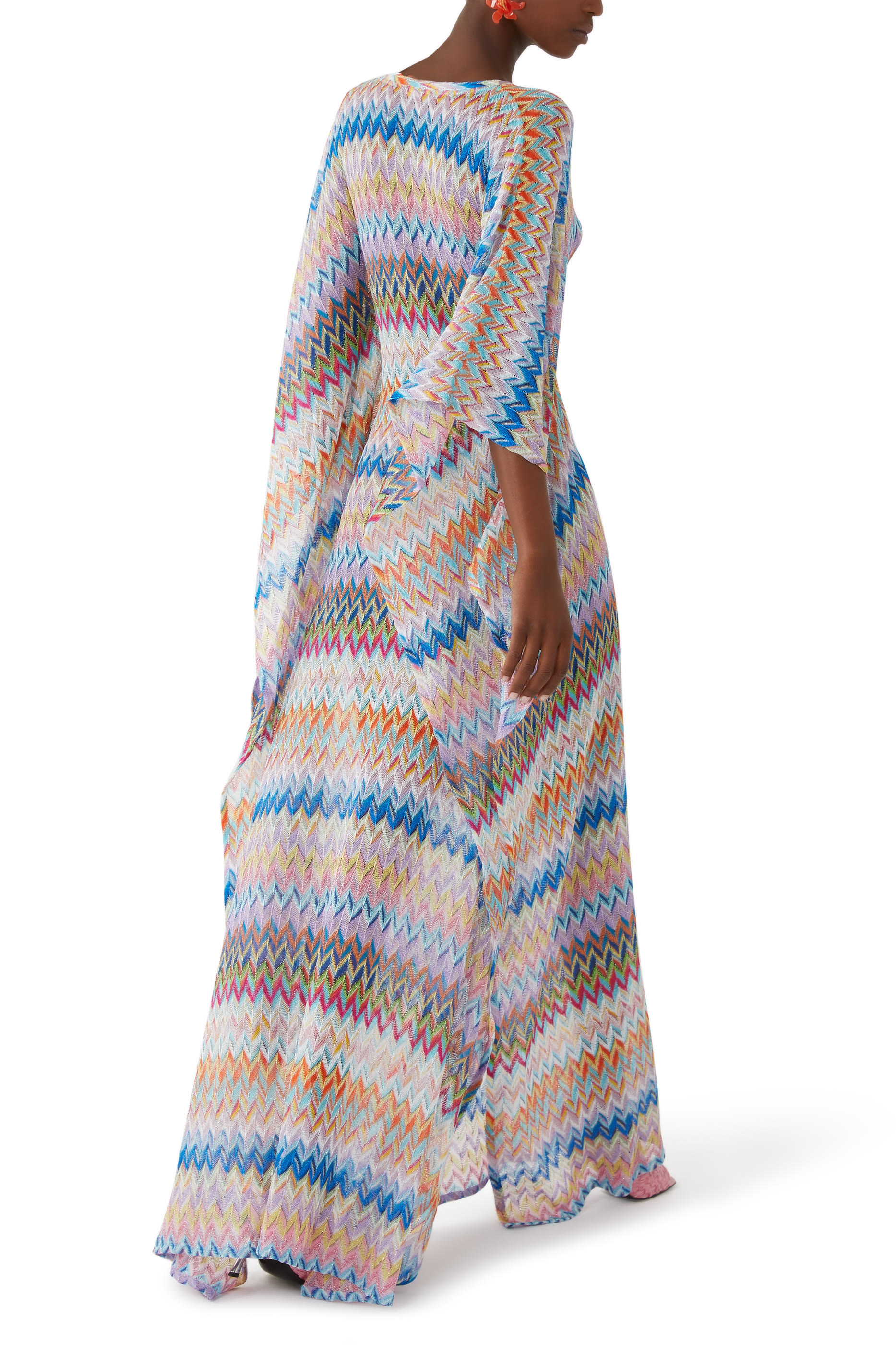 Mare Raschel Lurex Butterfly V-Neck Kaftan