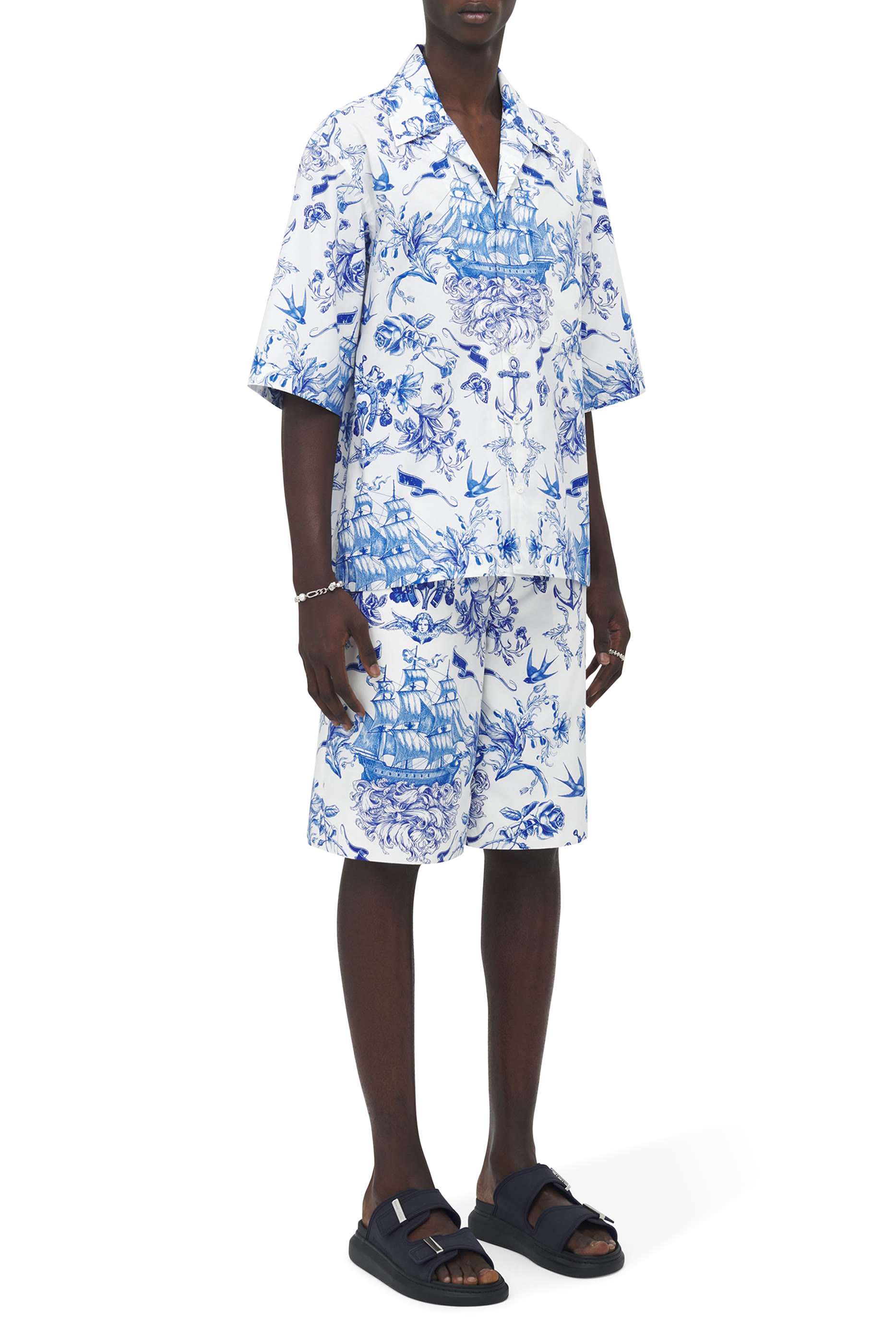 Printed Boxy Hawaiian Shirt