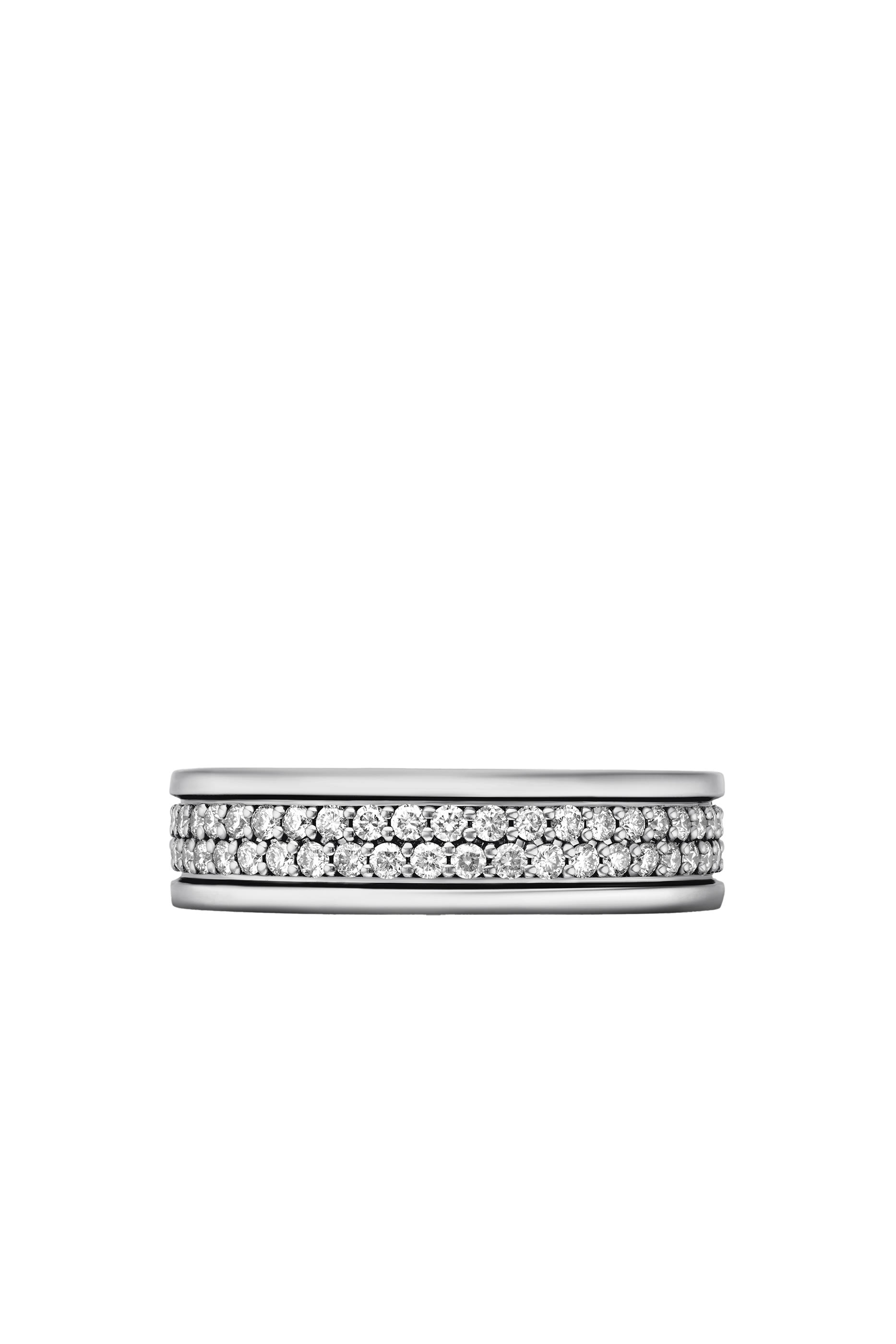 Streamline&reg; Two Row Band Ring, Sterling Silver & Diamonds