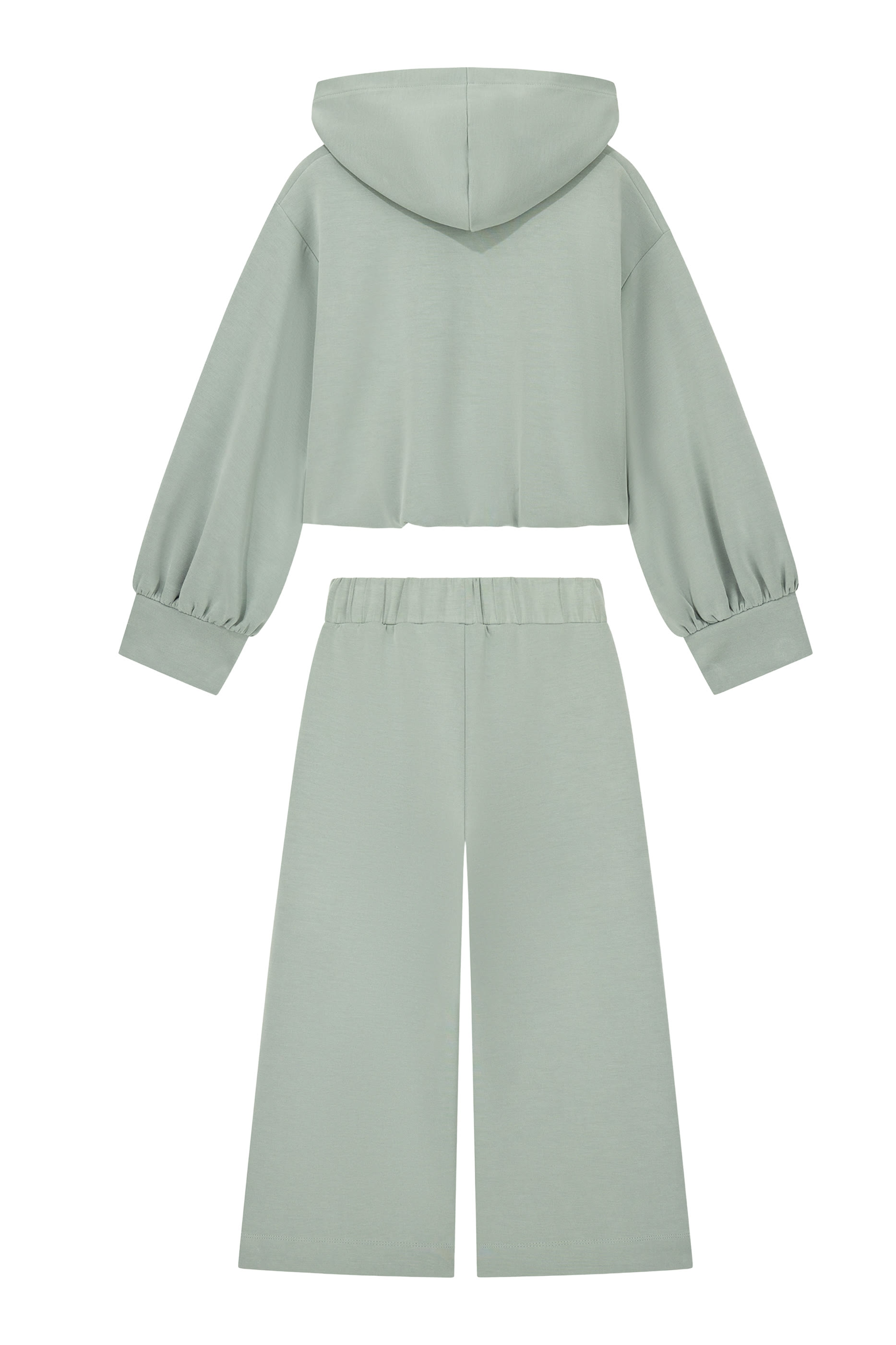 Kids  Jersey Tracksuit with Full-Zip Hoodie & Wide-Leg Pants 