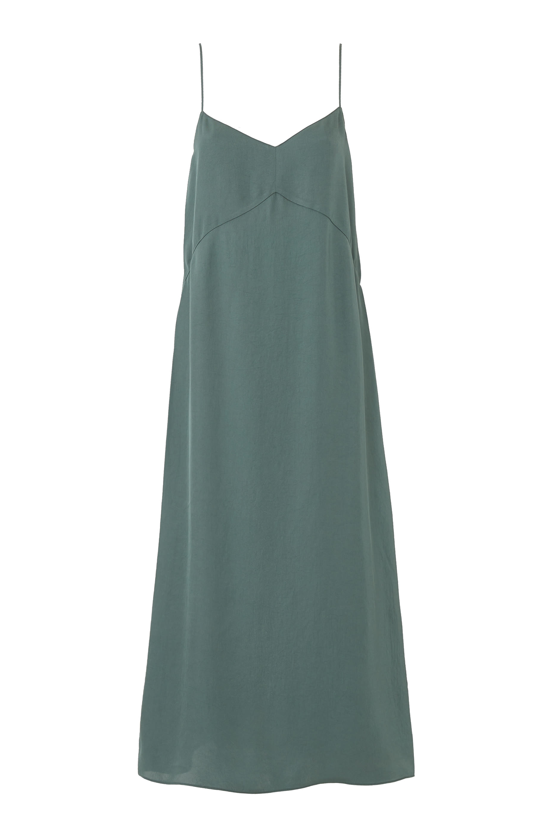 Twill Slip Midi Dress