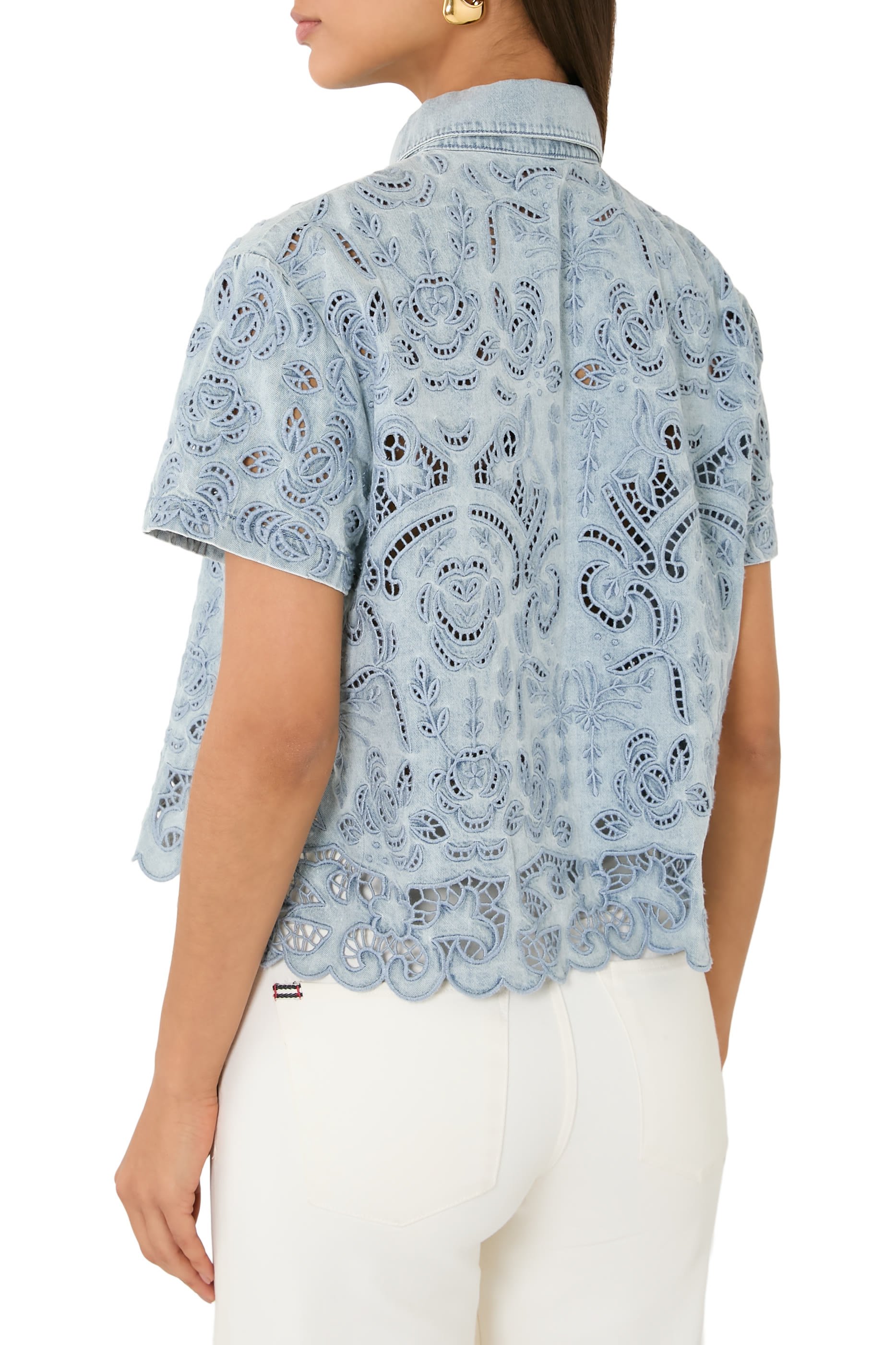 Lane Denim Button Down Top