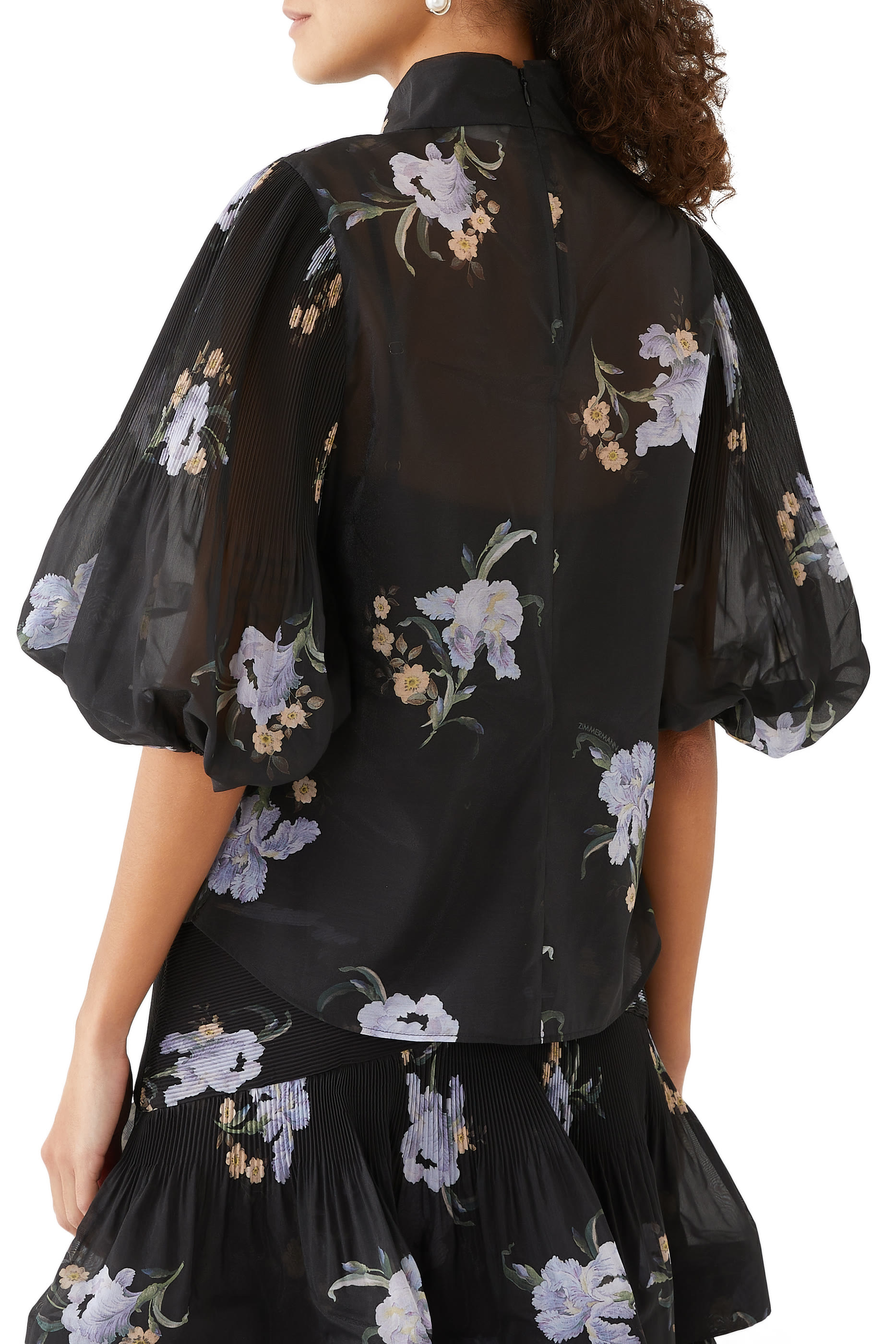 Pleated Buttoned Blouse