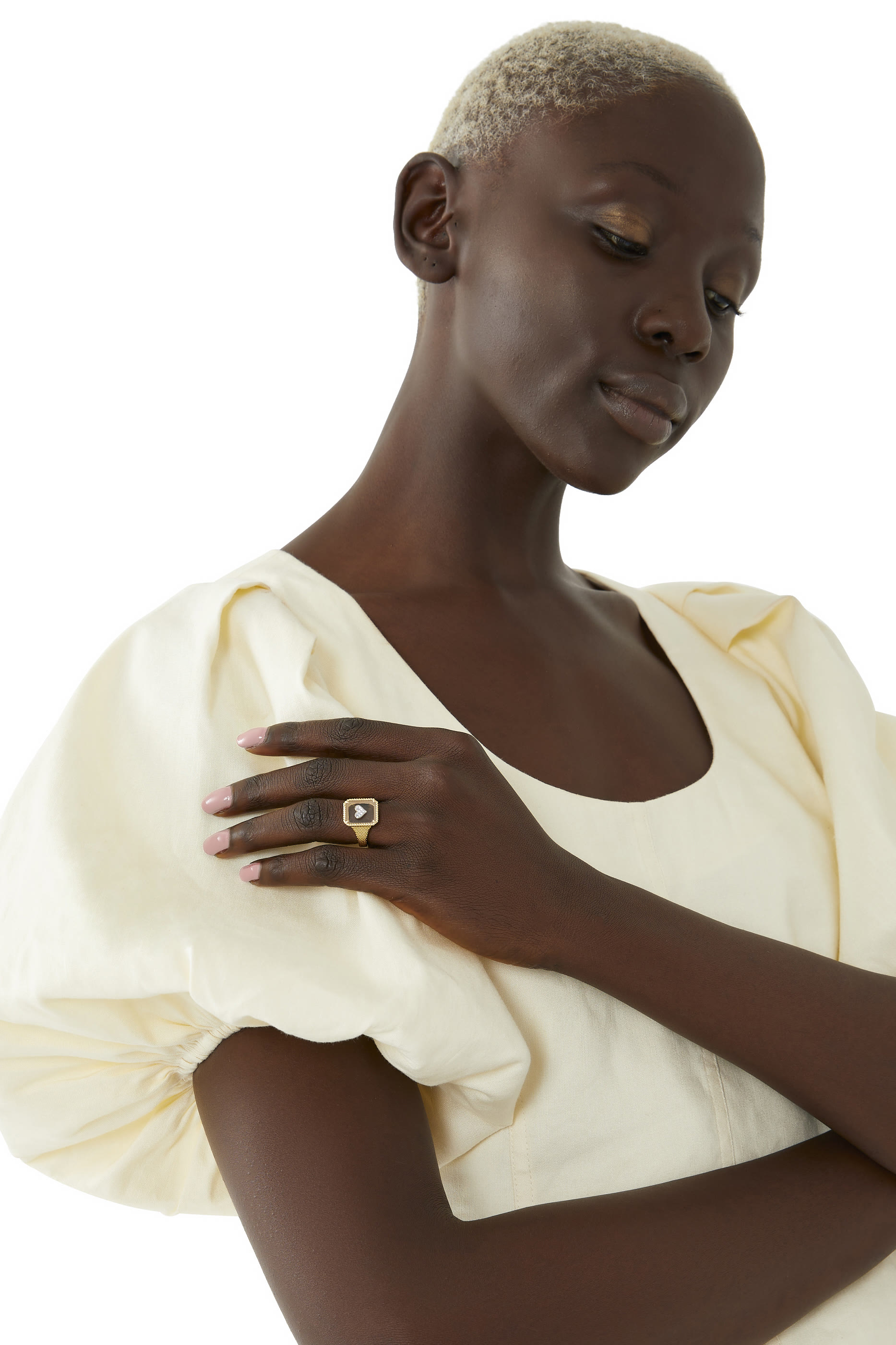 Heart Ring, 14k Yellow Gold & Diamonds