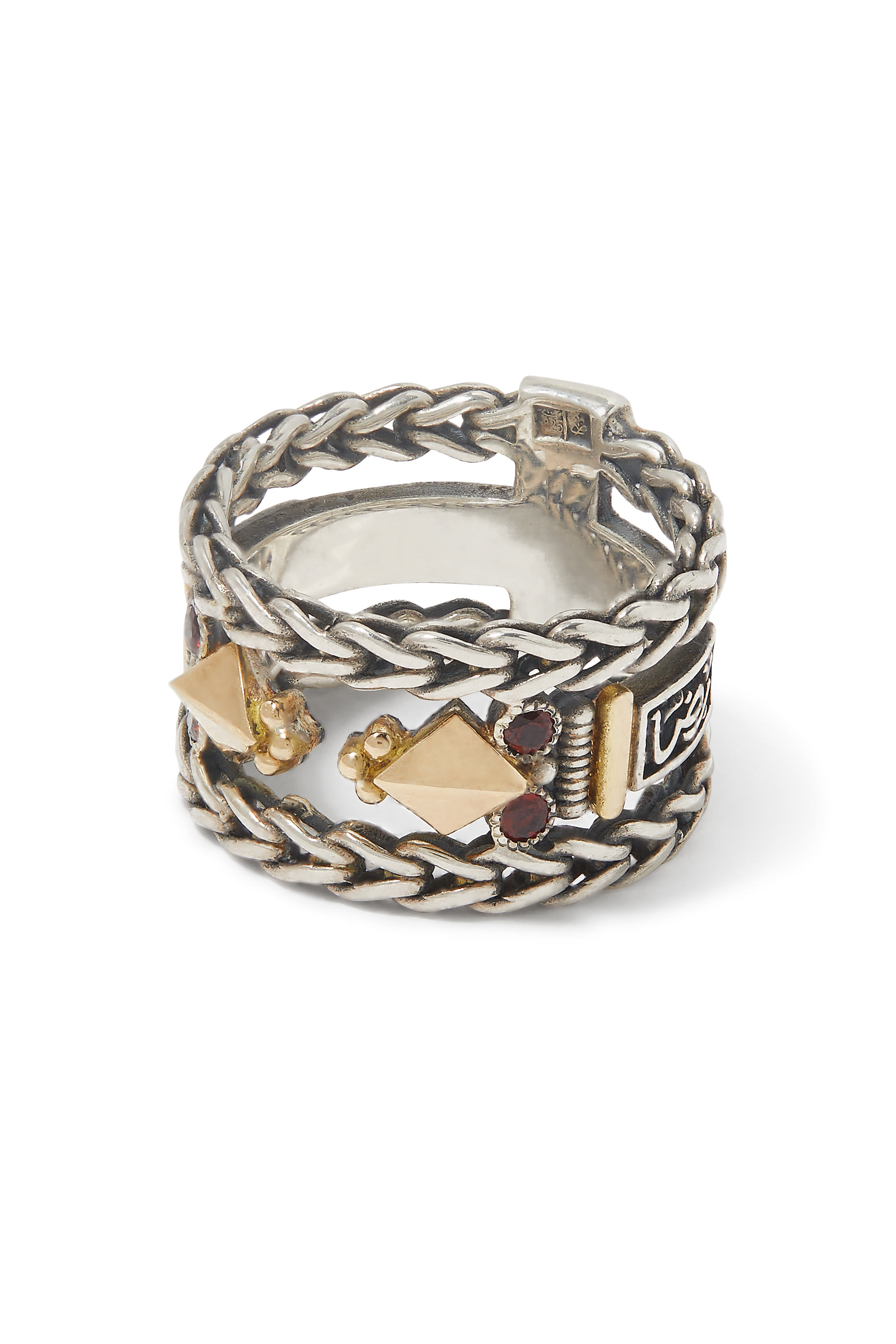 Roman Chain Ring, 18k Gold & Sterling Silver