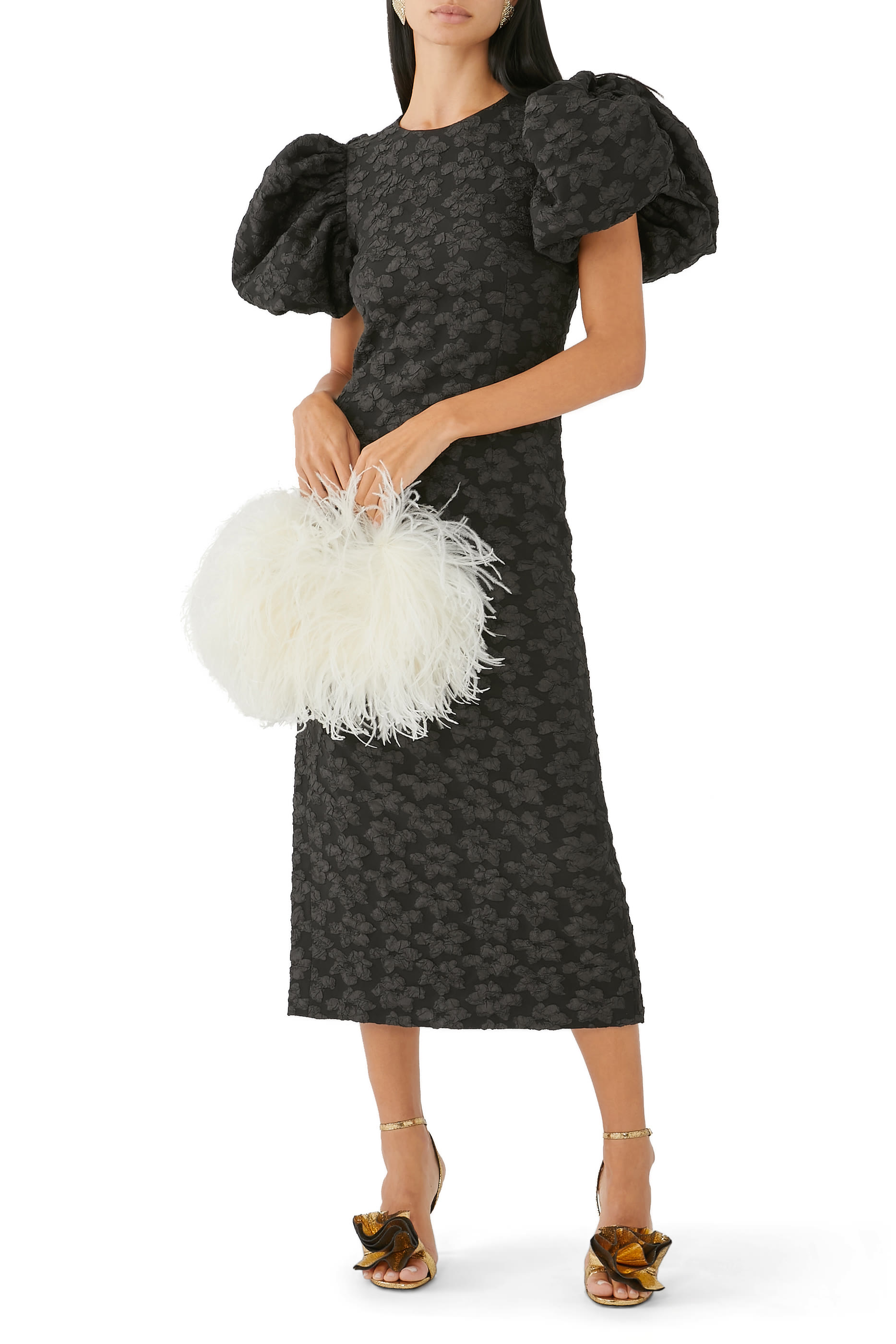 3D Jacquard Midi Dress