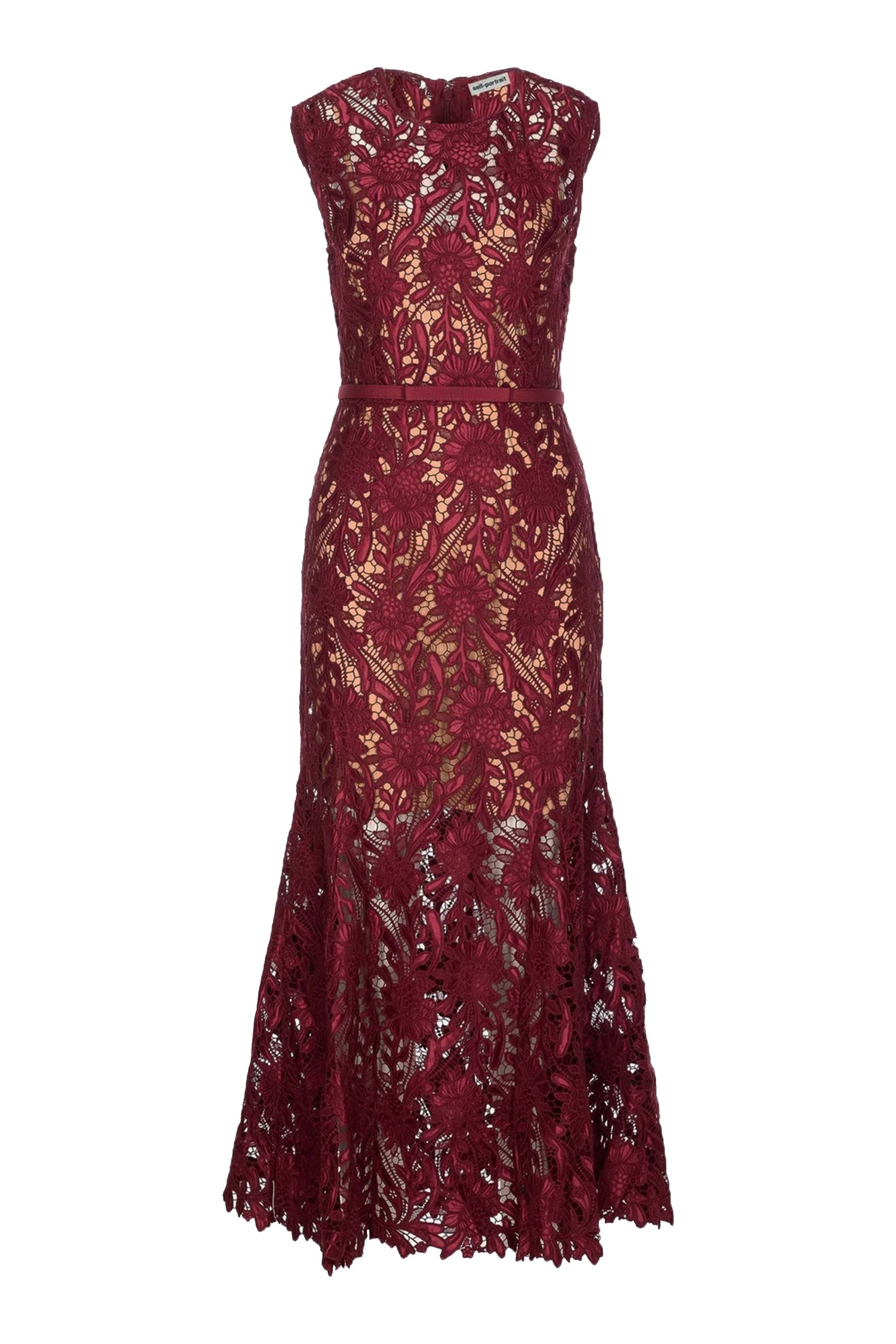 Guipure Lace Midi Dress