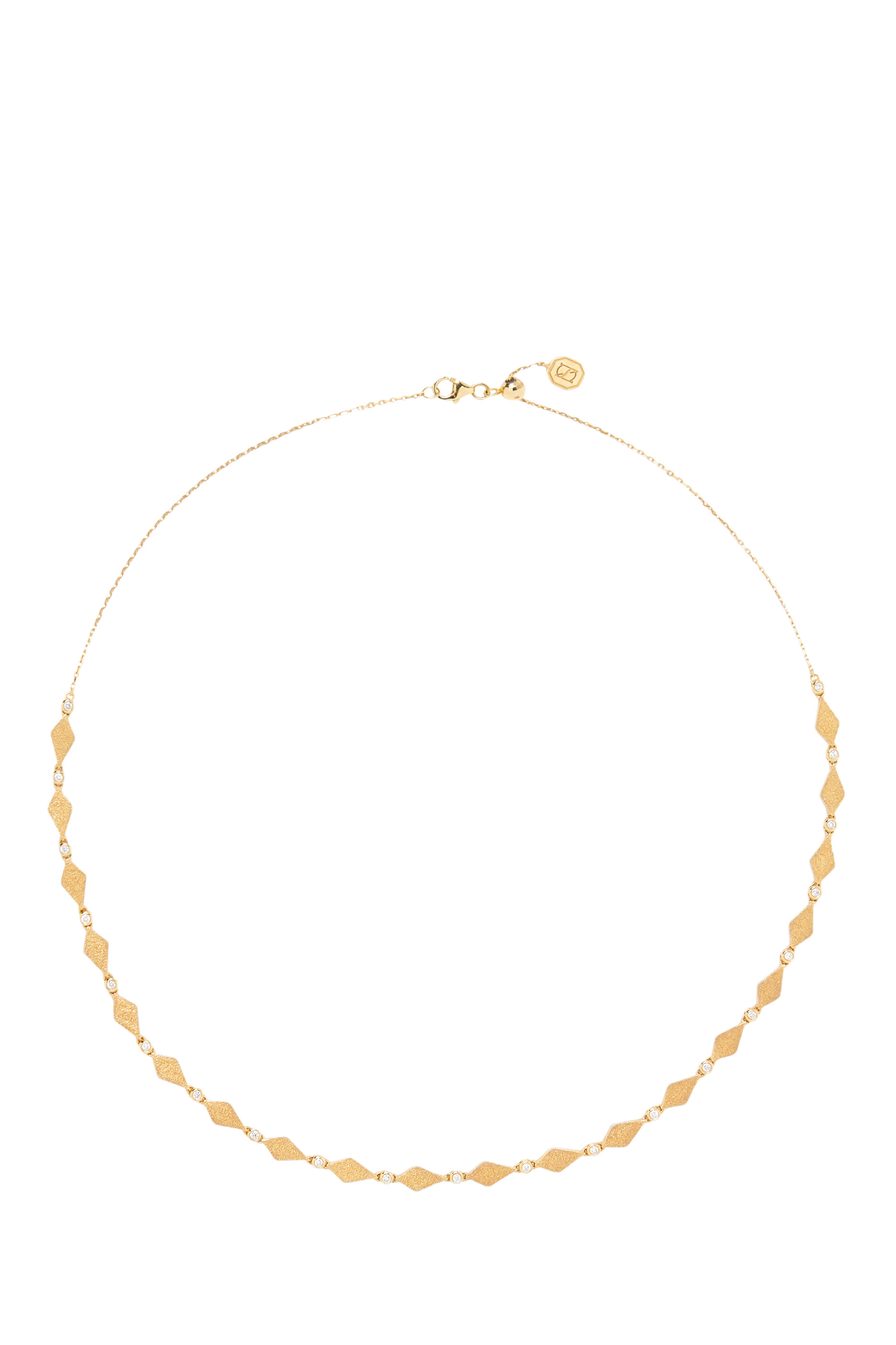 Morocco Necklace, 18k Yellow Gold & Diamonds, Enamel
