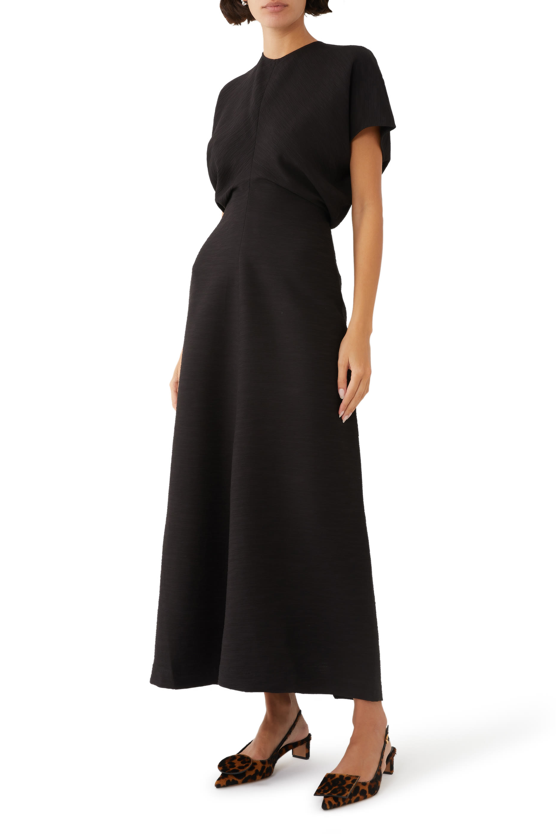 Slouch Waist Crinkled Dress