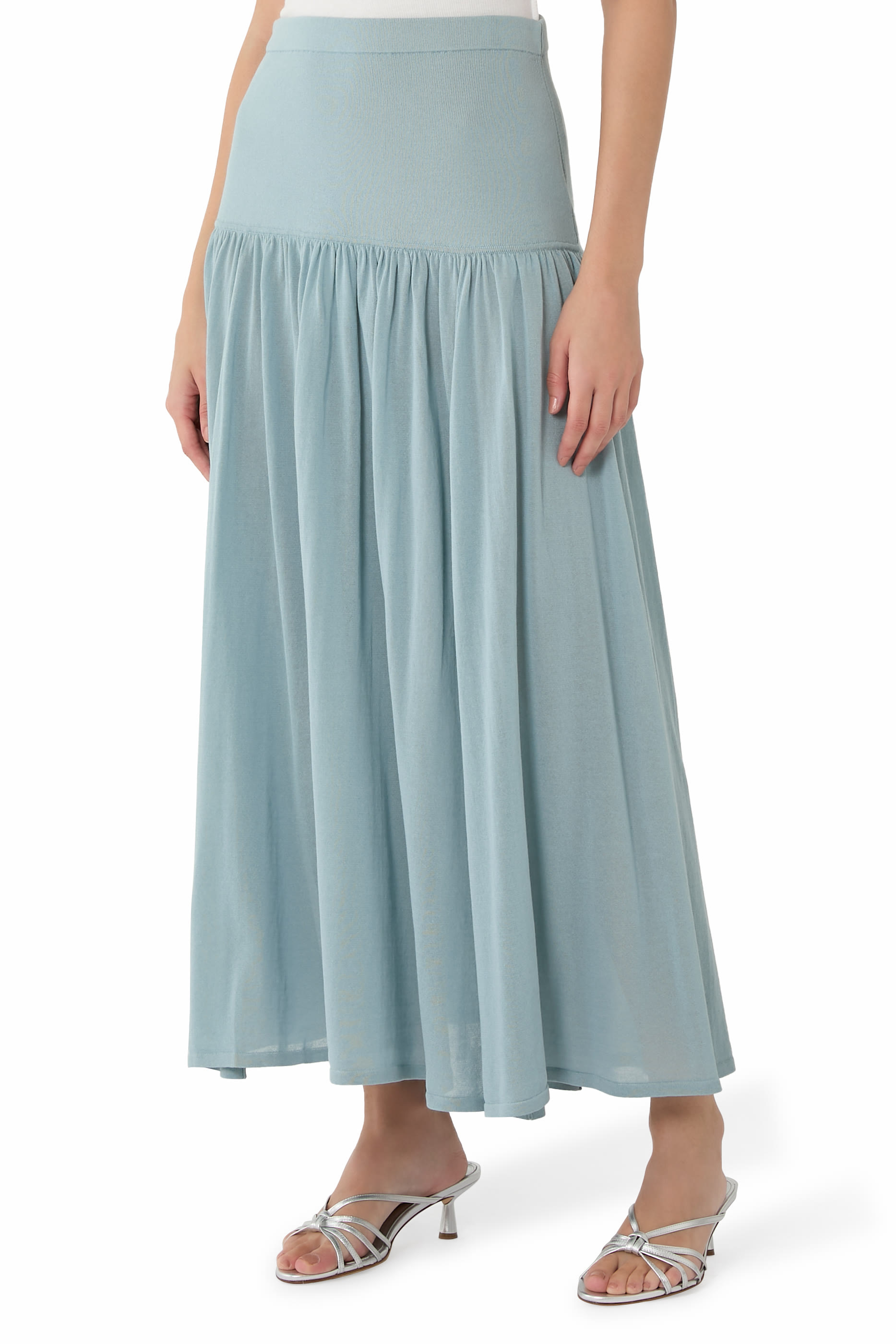 Hypnotic Gathered Midi Skirt