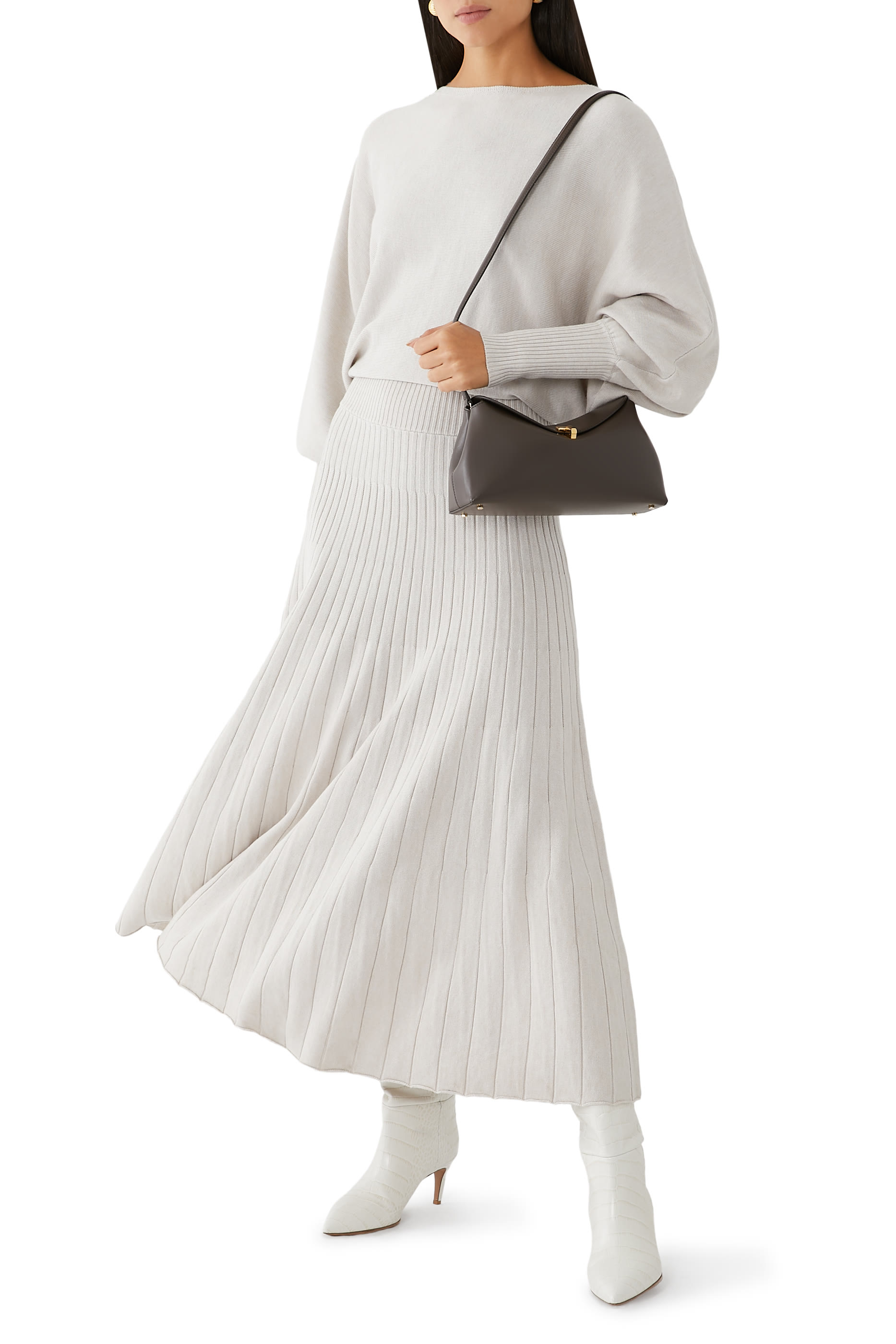 T-Lock Leather Clutch