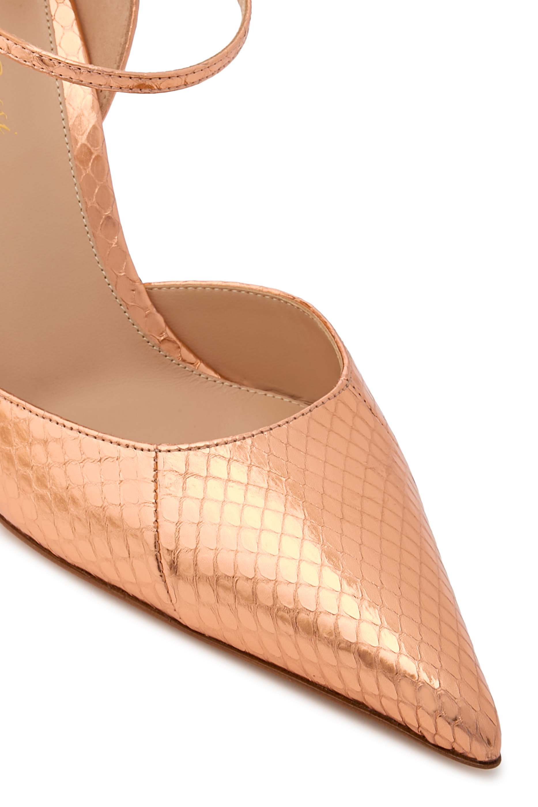  Ayers 95 Snakeskin-Embossed Leather Slingback Pumps 