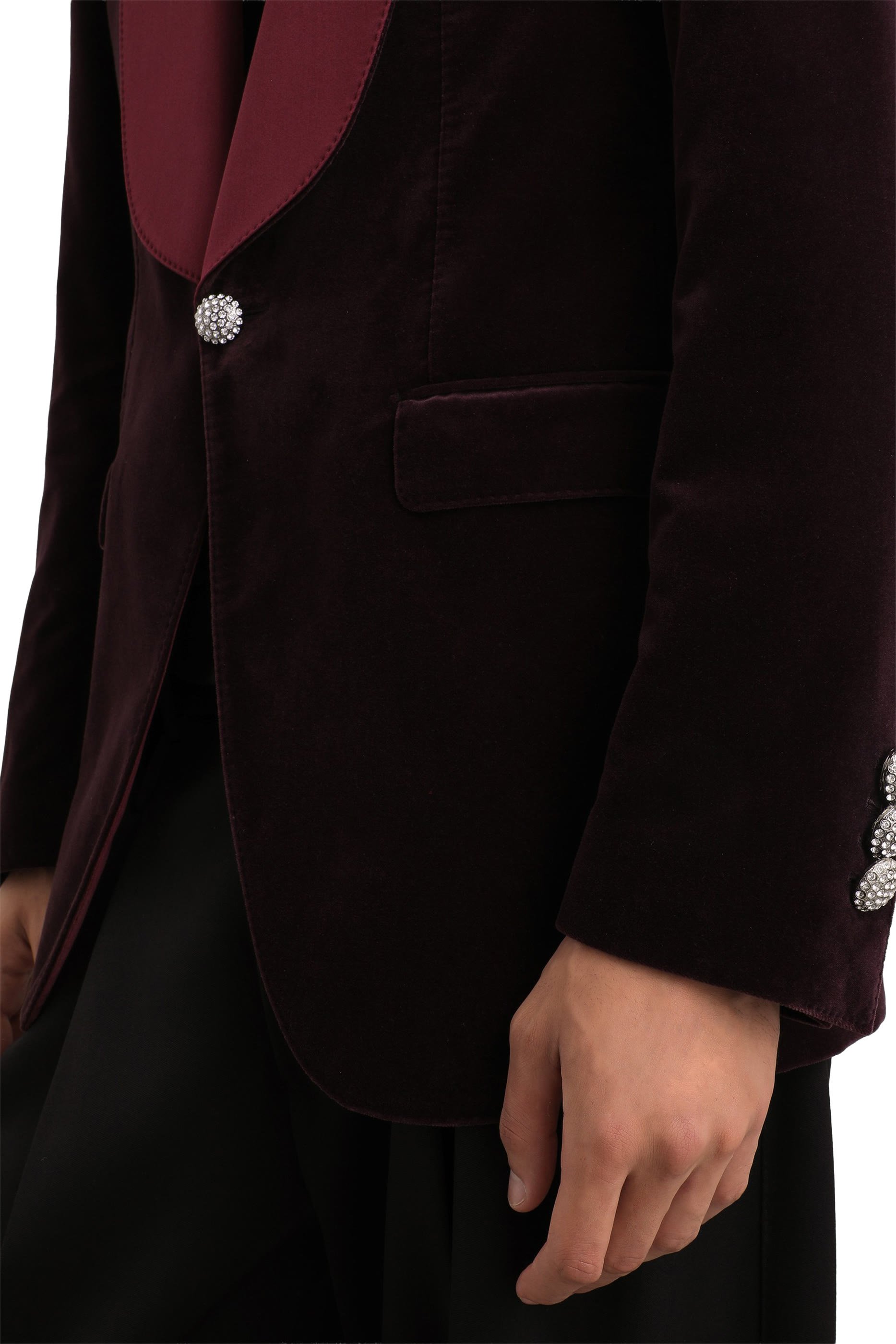 Sicilia Single-Breasted Light Smooth Velvet Jacket