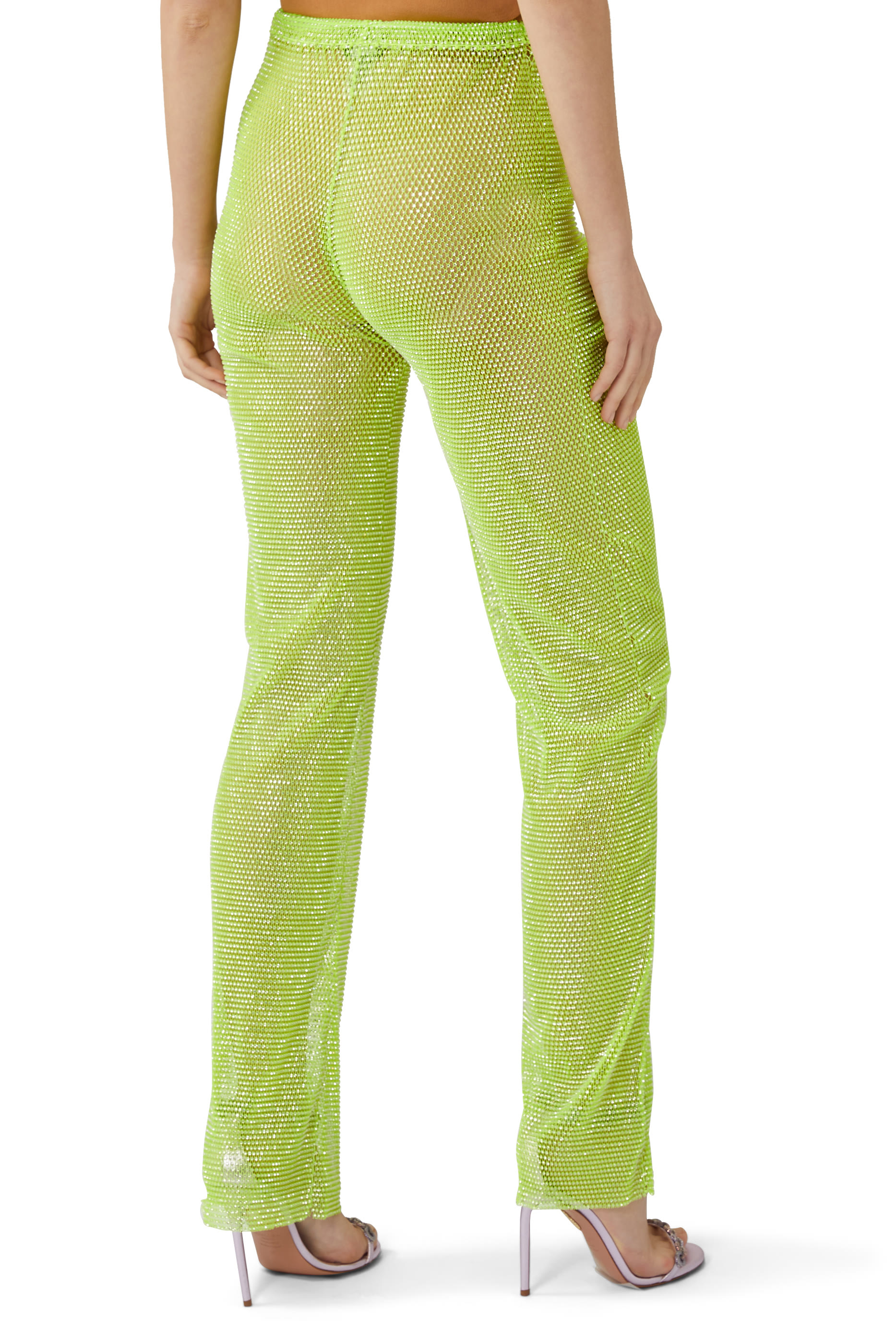 Rhinestone Mesh Pants