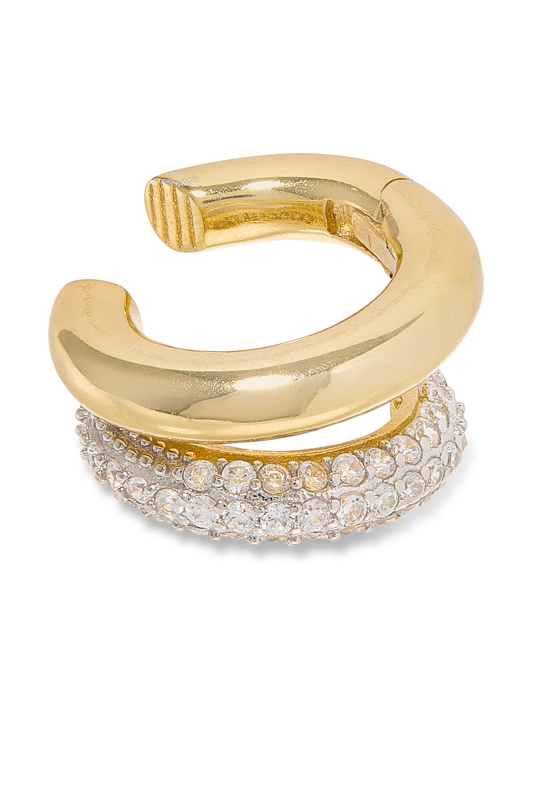 Bree Single Ear Cuff, 14k Vermeil on Sterling Silver & AAAA+ Cubic Zirconia 