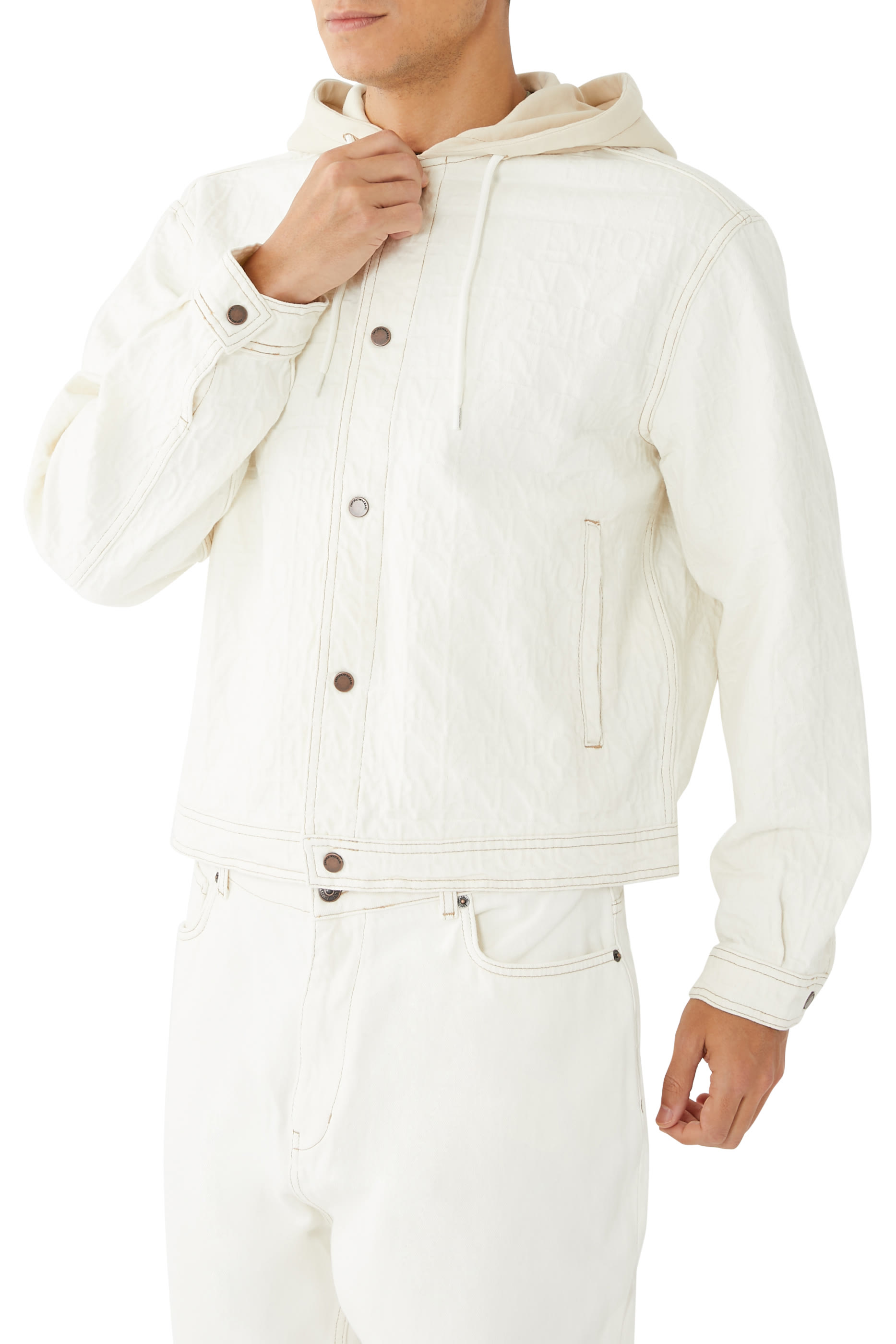 Hooded Denim Blouson Jacket