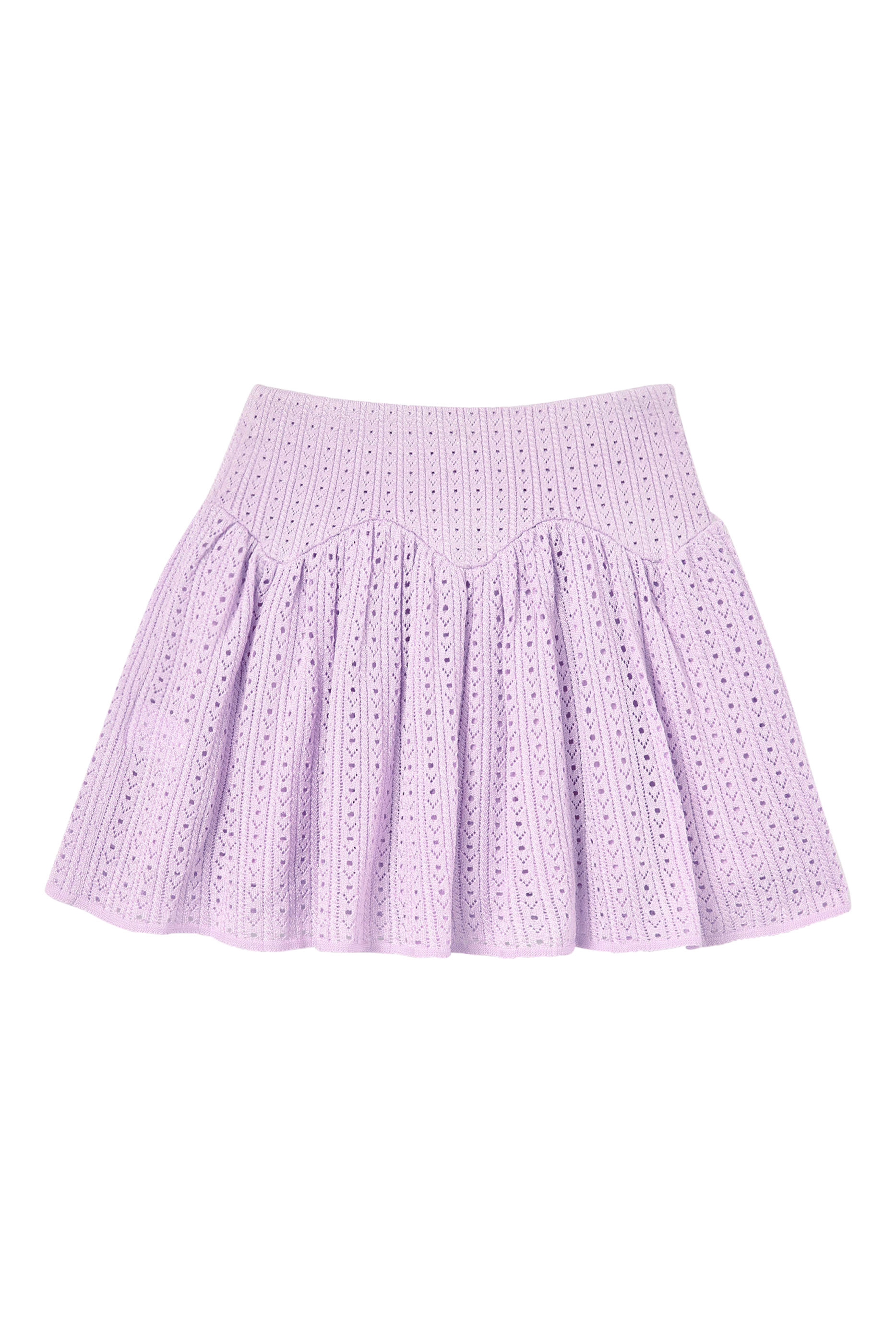 Kids Pointelle Ribbed Knit Skirt