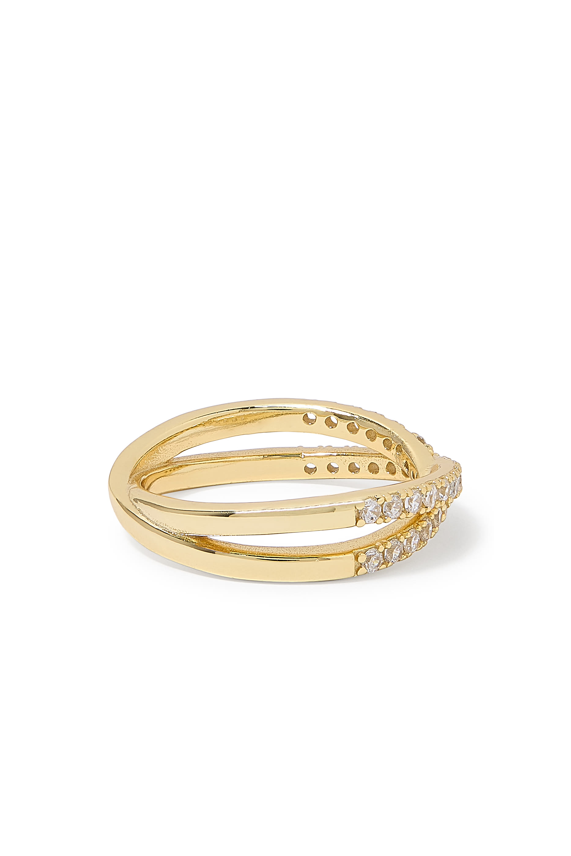 Staci Double Pavé Ring,  14K Vermeil  on Sterling Silver & Cubic Zirconia