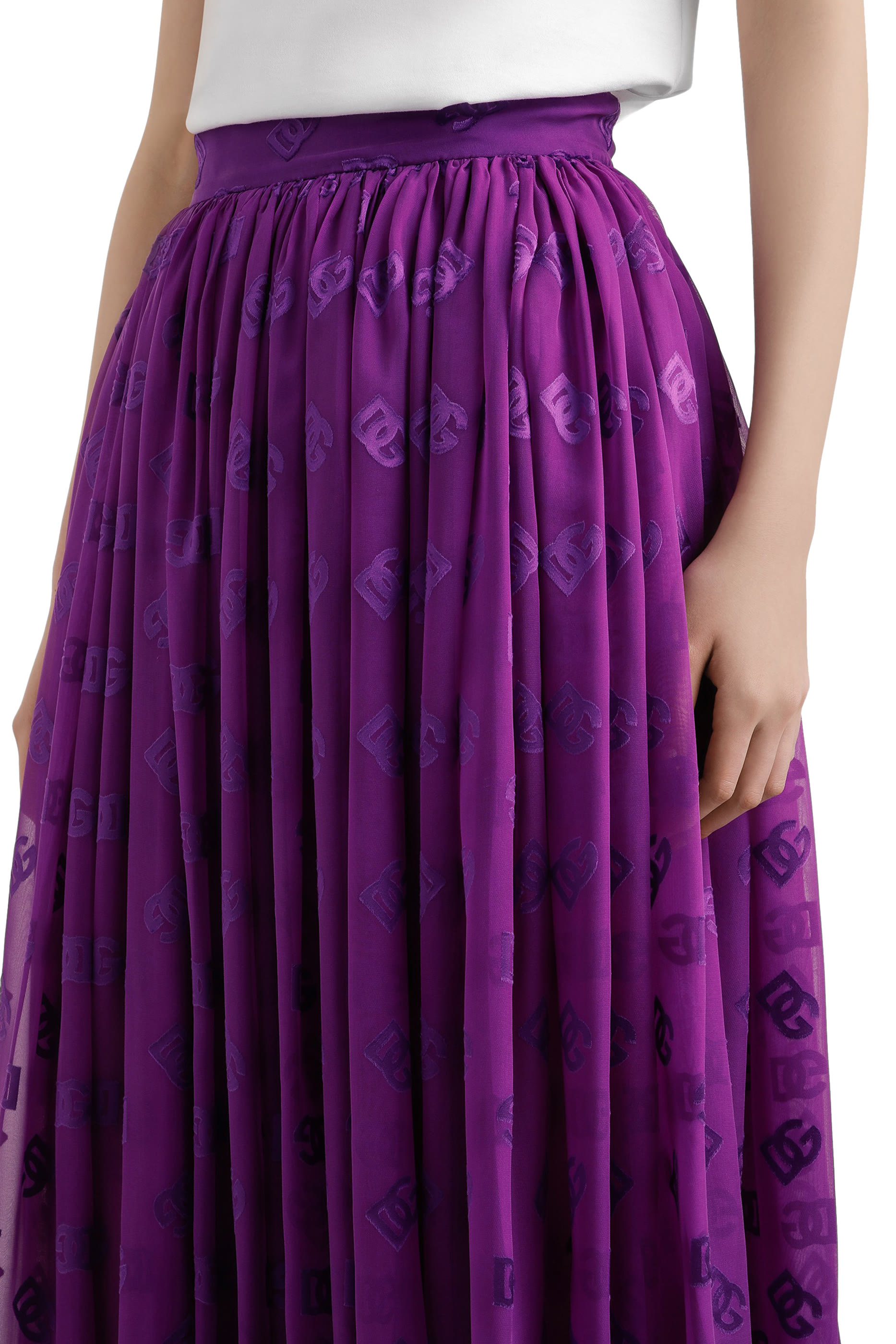 Devore Satin Jacquard Skirt