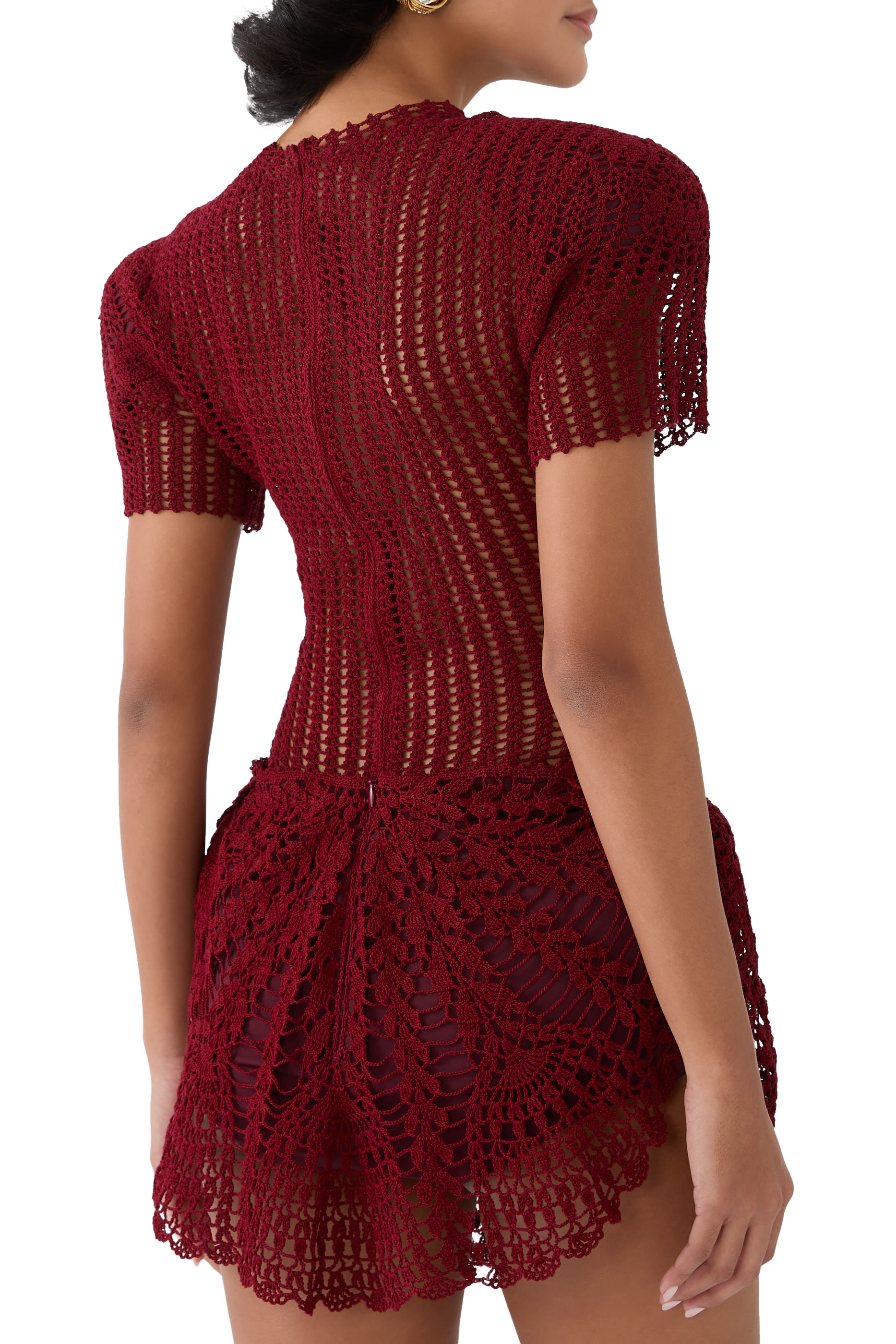 Short Sleeves Crochet Bodysuit