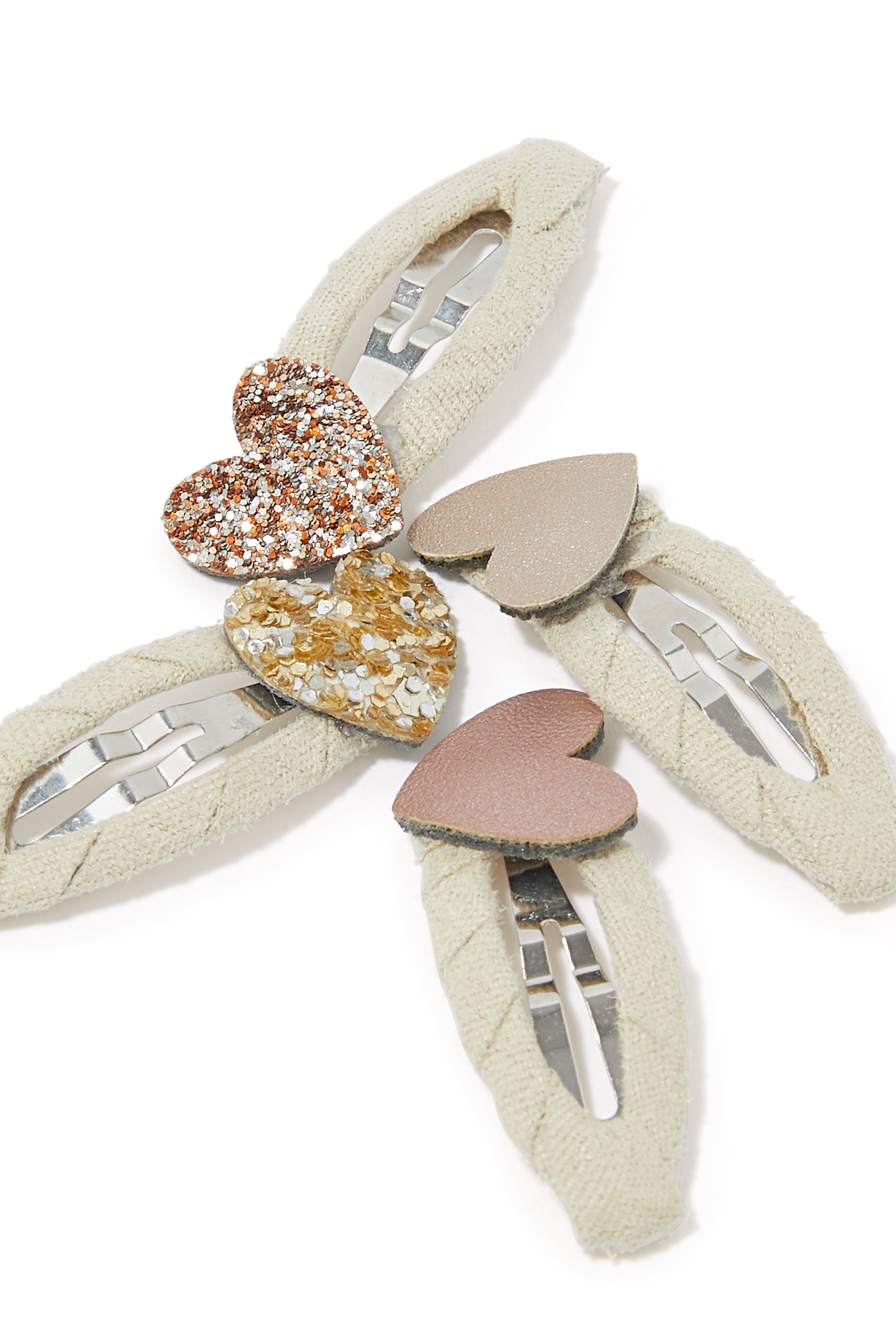 Kids Teeny Heart Mini Clips, Set of 5