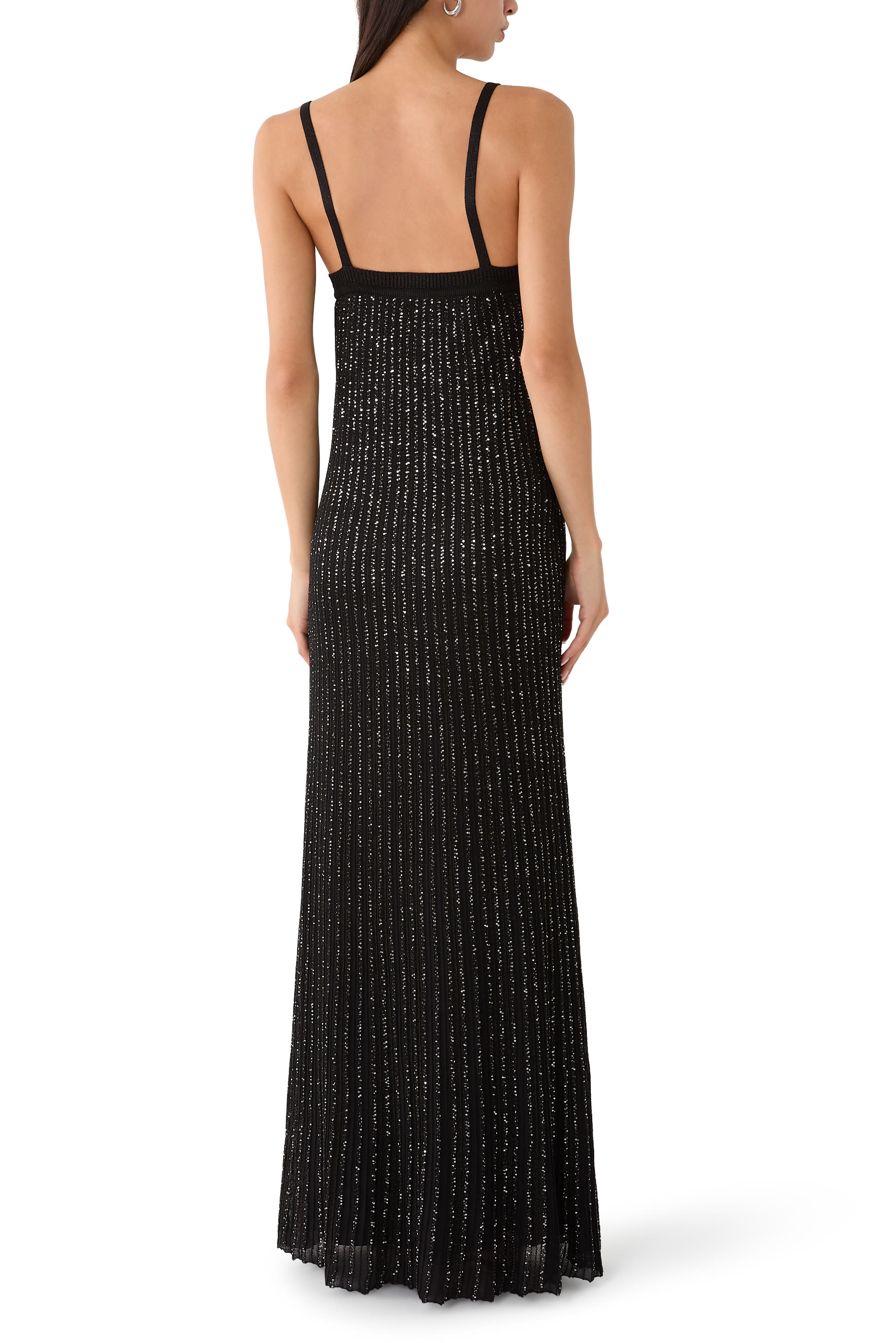 Sequin-Embellished Sleeveless Gown