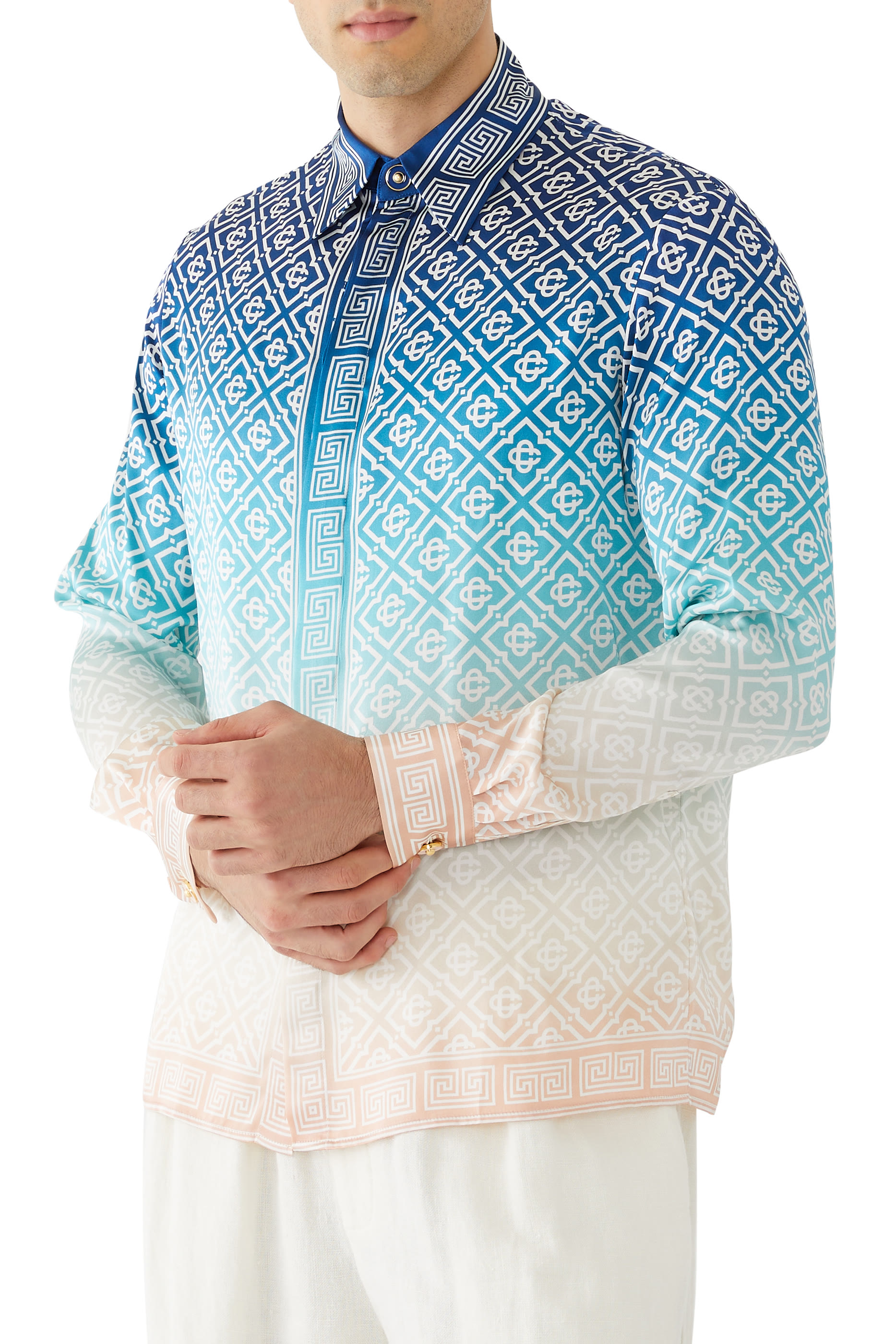 Jacquard Gradient Silk Shirt