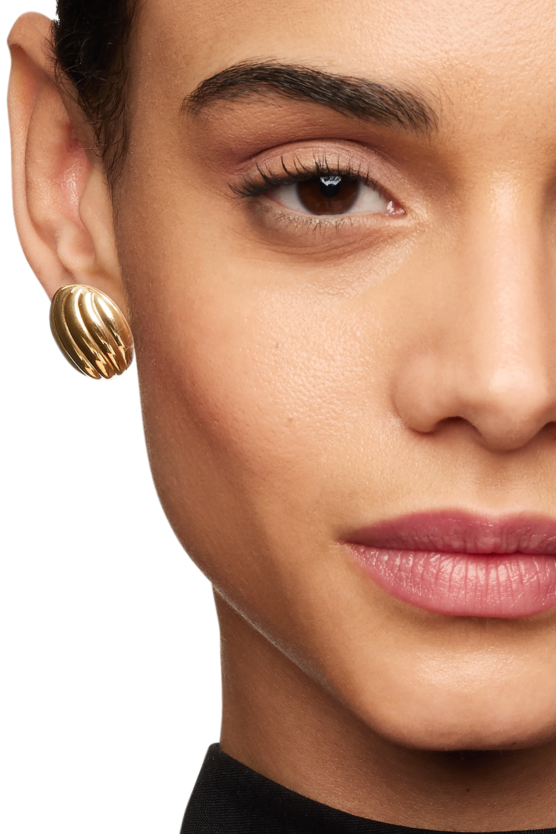 Sculpted Cable Stud Earrings, 18k Yellow Gold