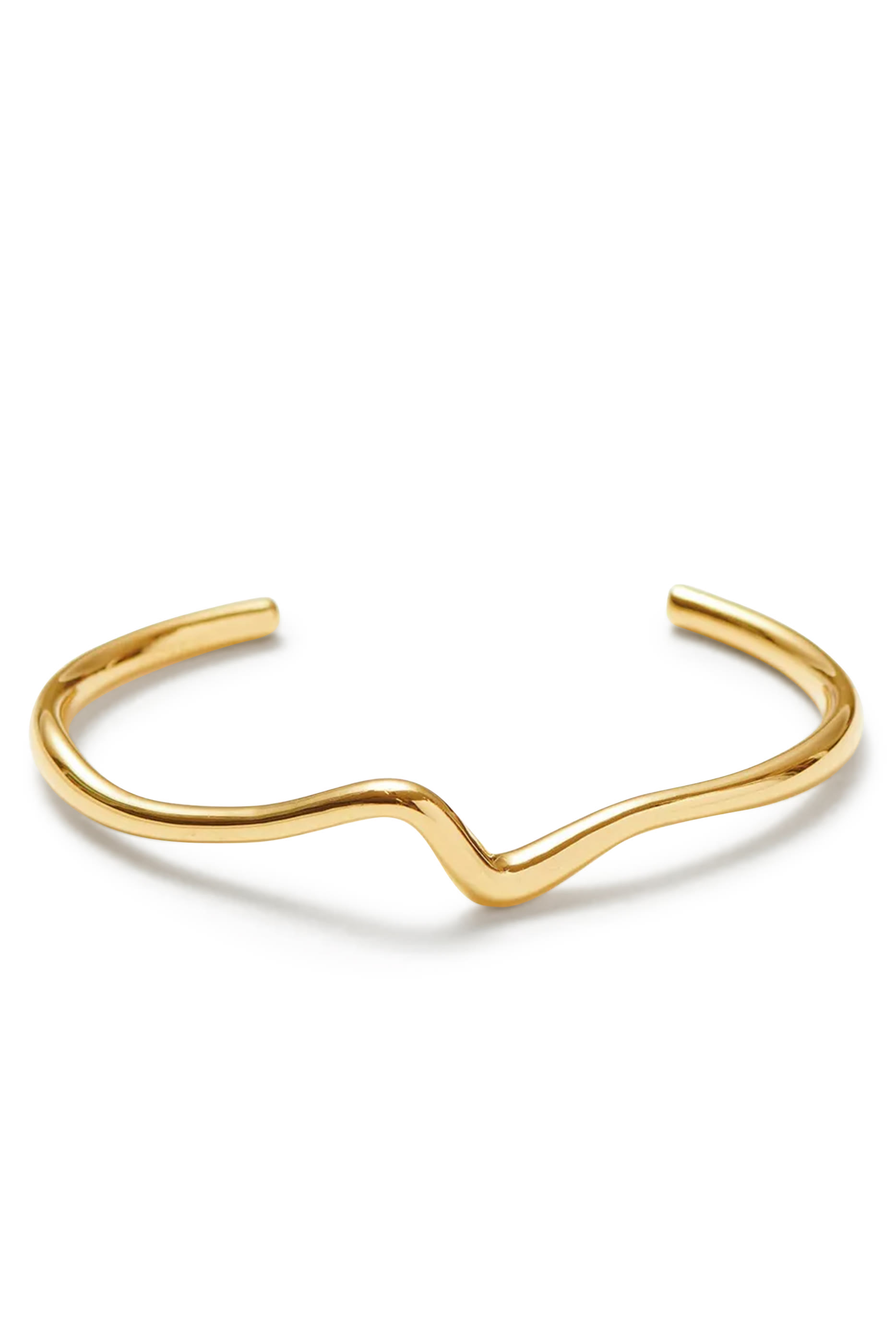  Molten Wave Cuff Bracelet, 18k Recycled Gold Plating on Brass