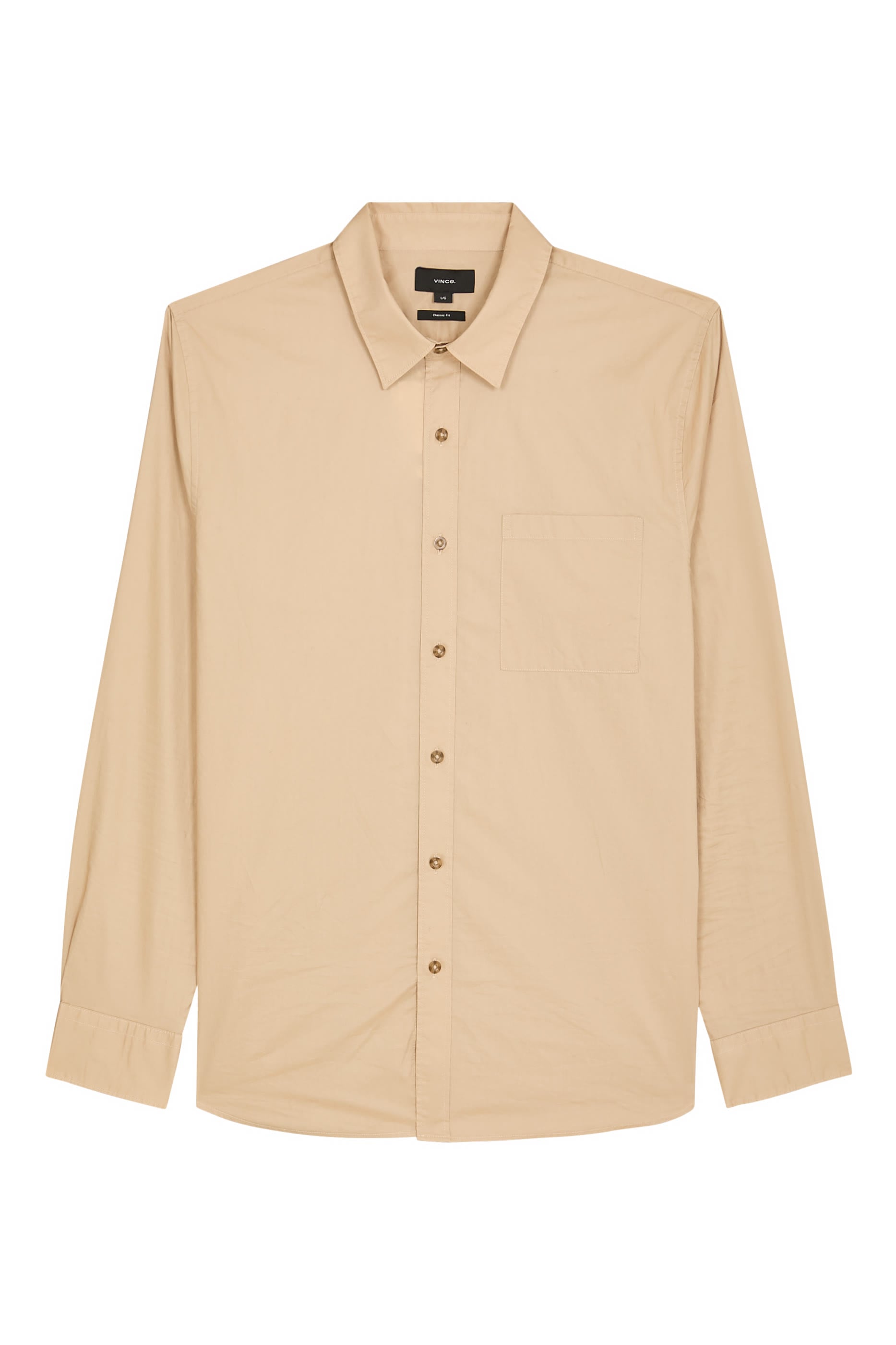 Cotton Poplin Button-Front Shirt 