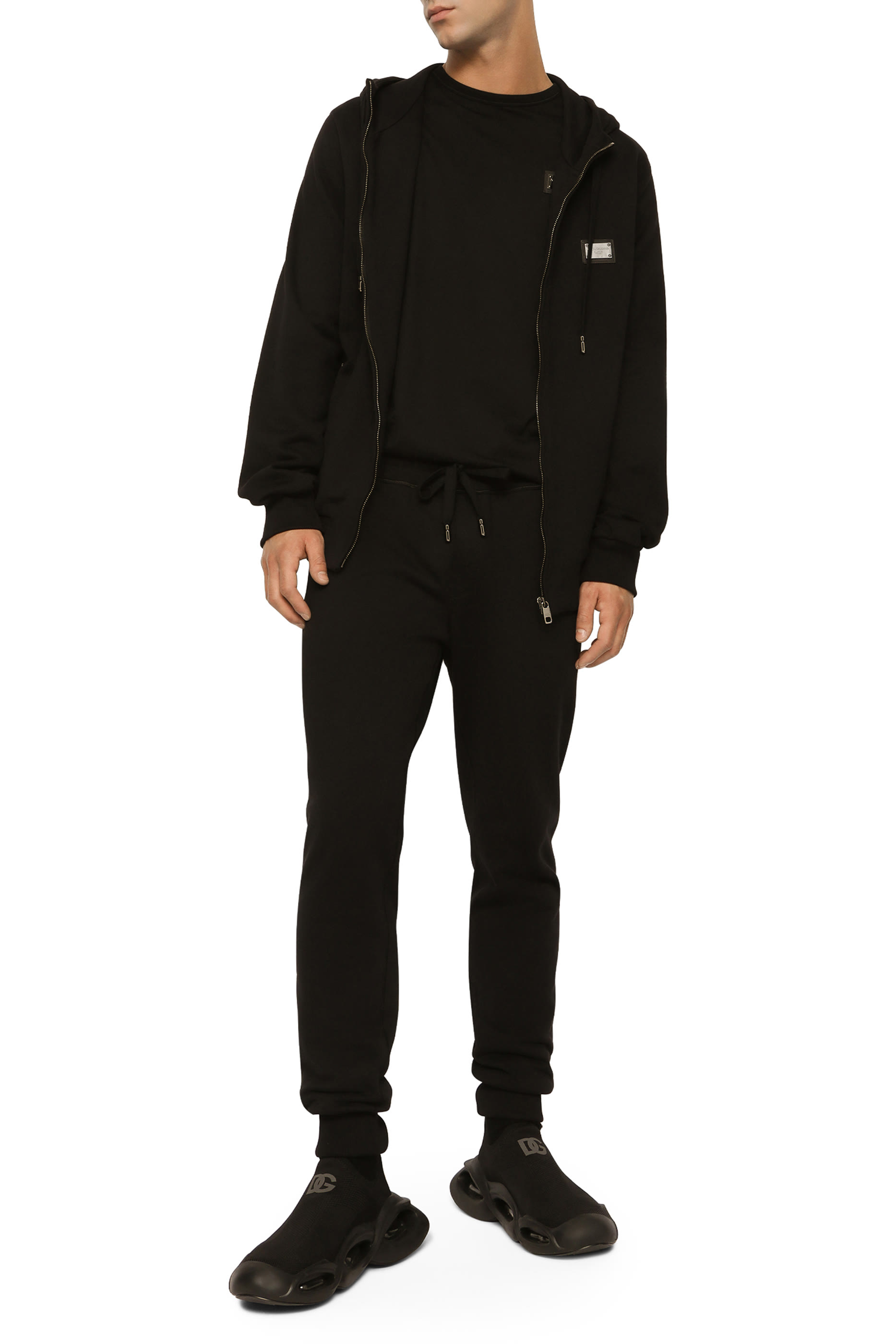 Jersey Jogging Pants with Branded Tag