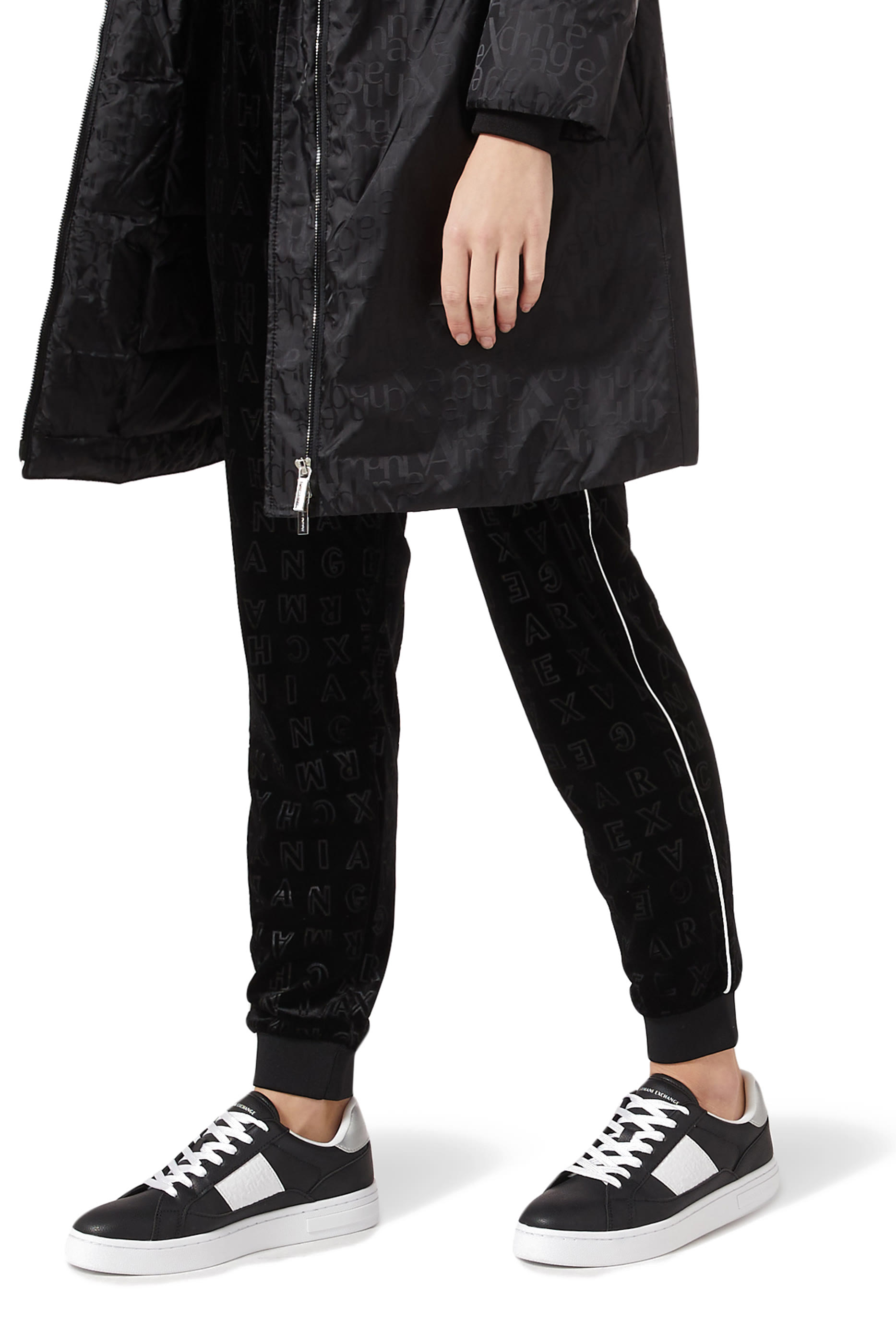 Sneakers with Logo Insert and Metal Detail