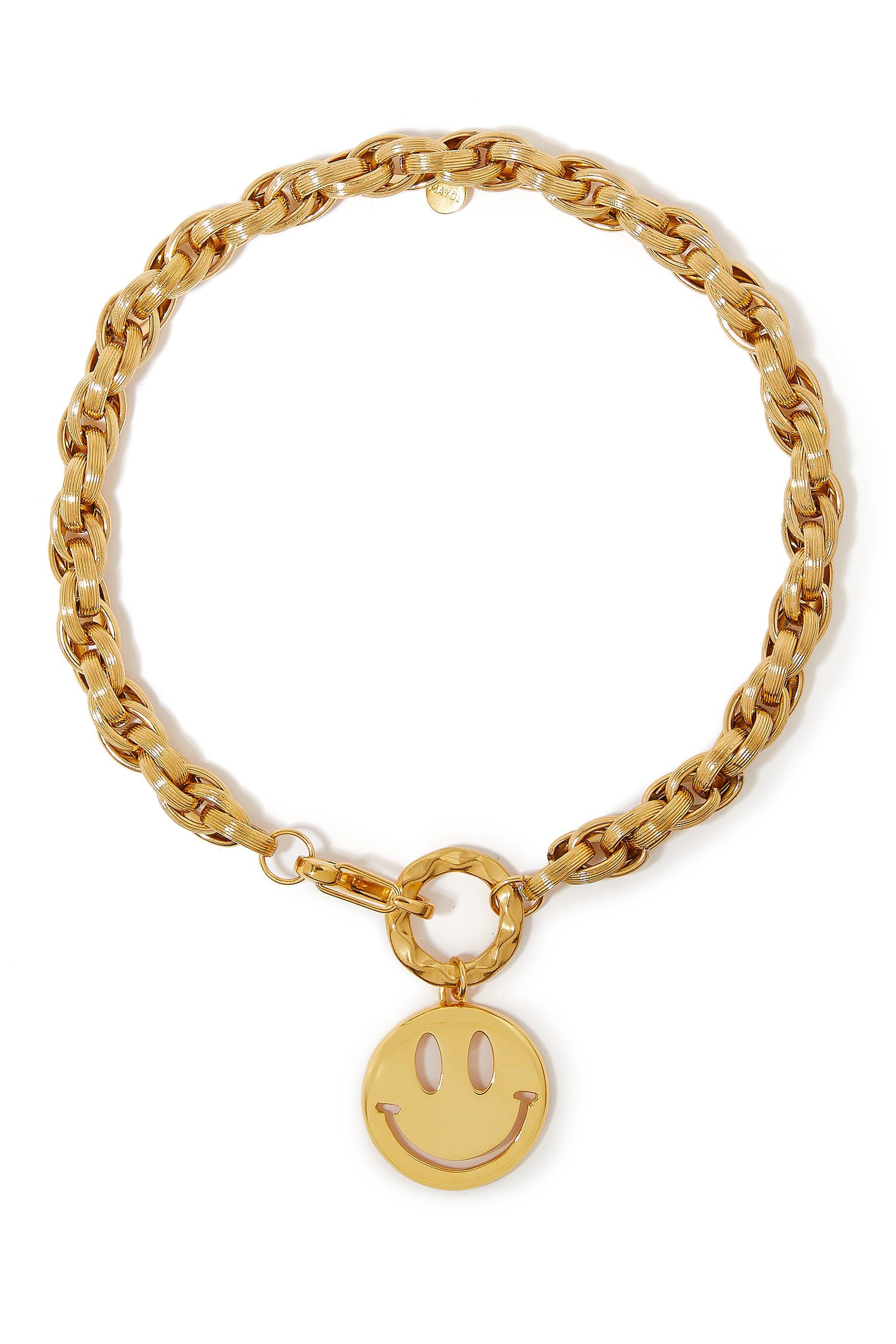 Sharp Dressed Man Necklace, 24k Gold-Plated Brass & Stainless Steel