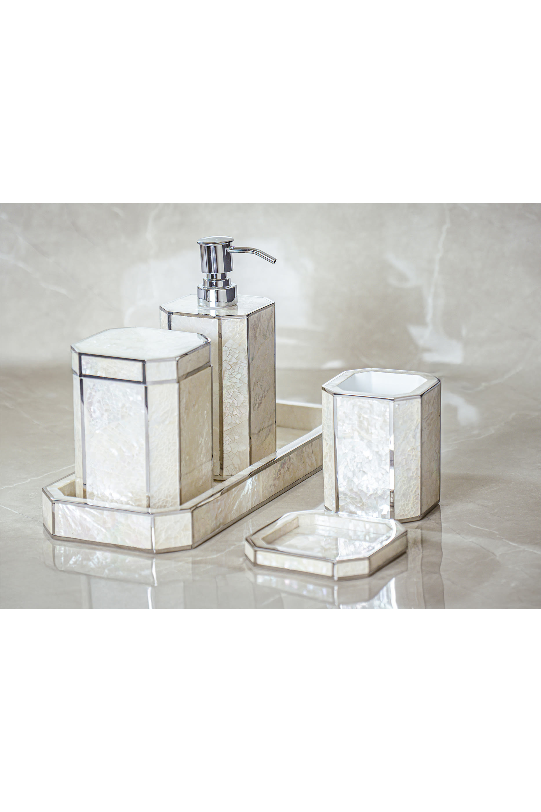 Crackled Mop Shell Vanity Tray