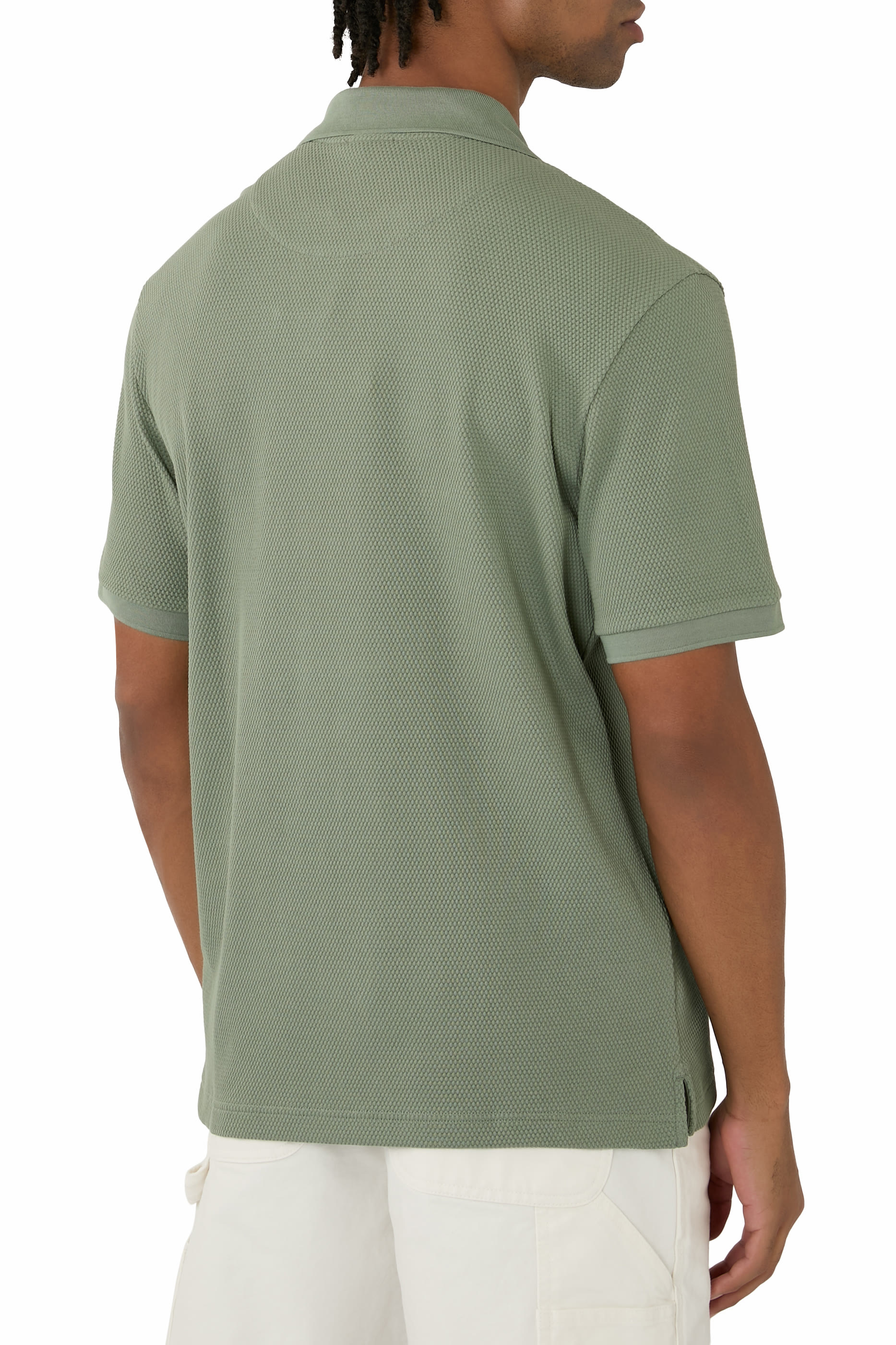 Open Collar Knit Polo Shirt