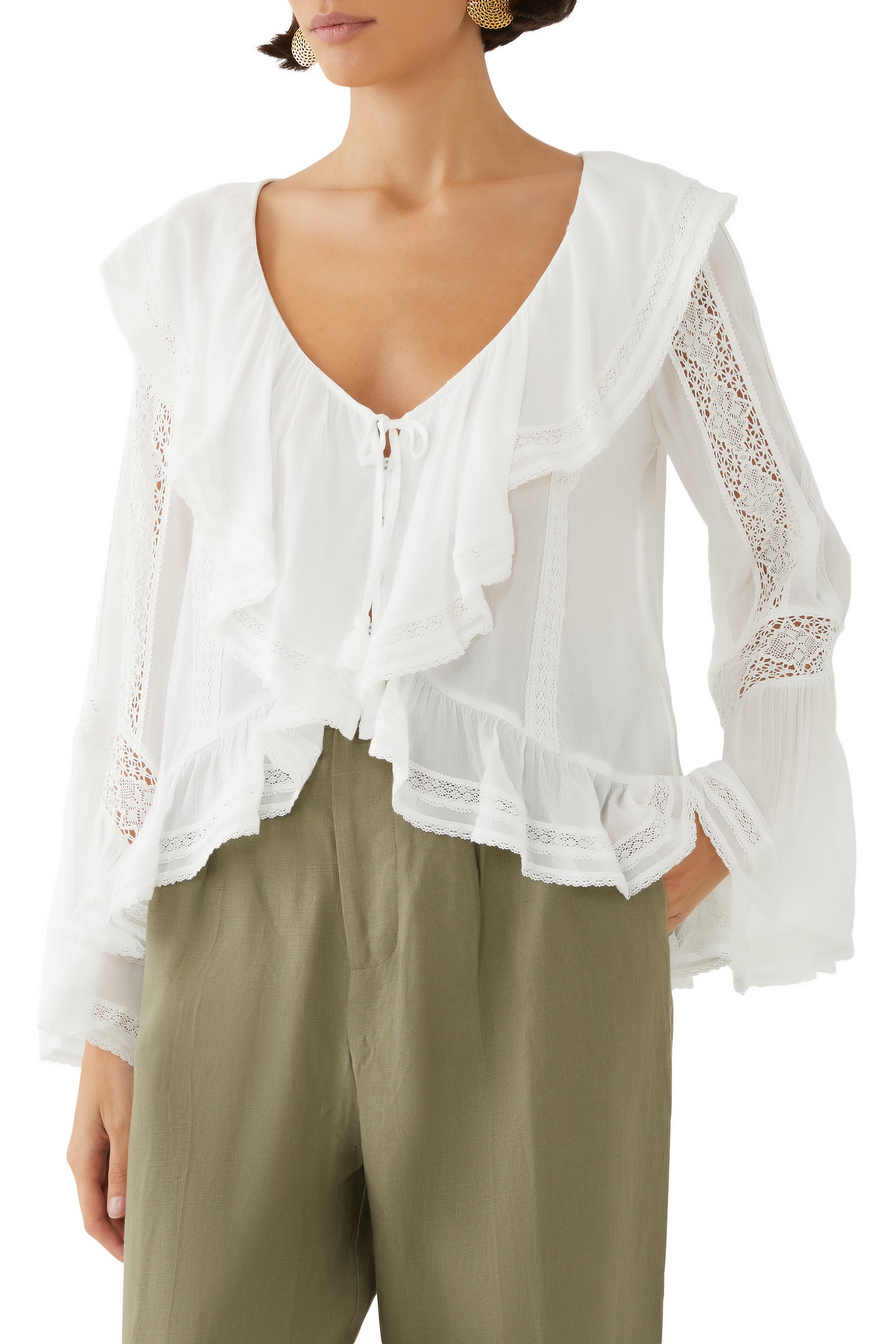 Fleur Lace Frill Blouse