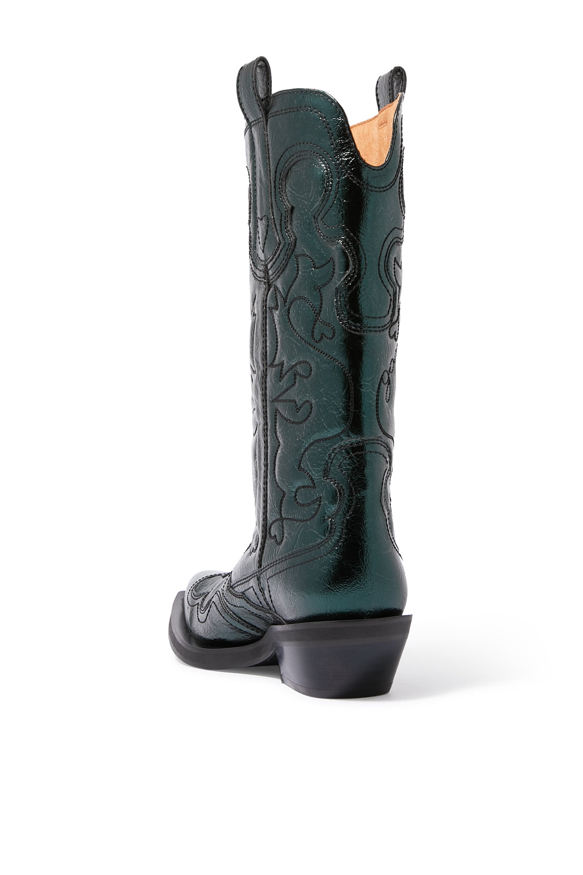 Mid Shaft Embroided 40 Western Boots